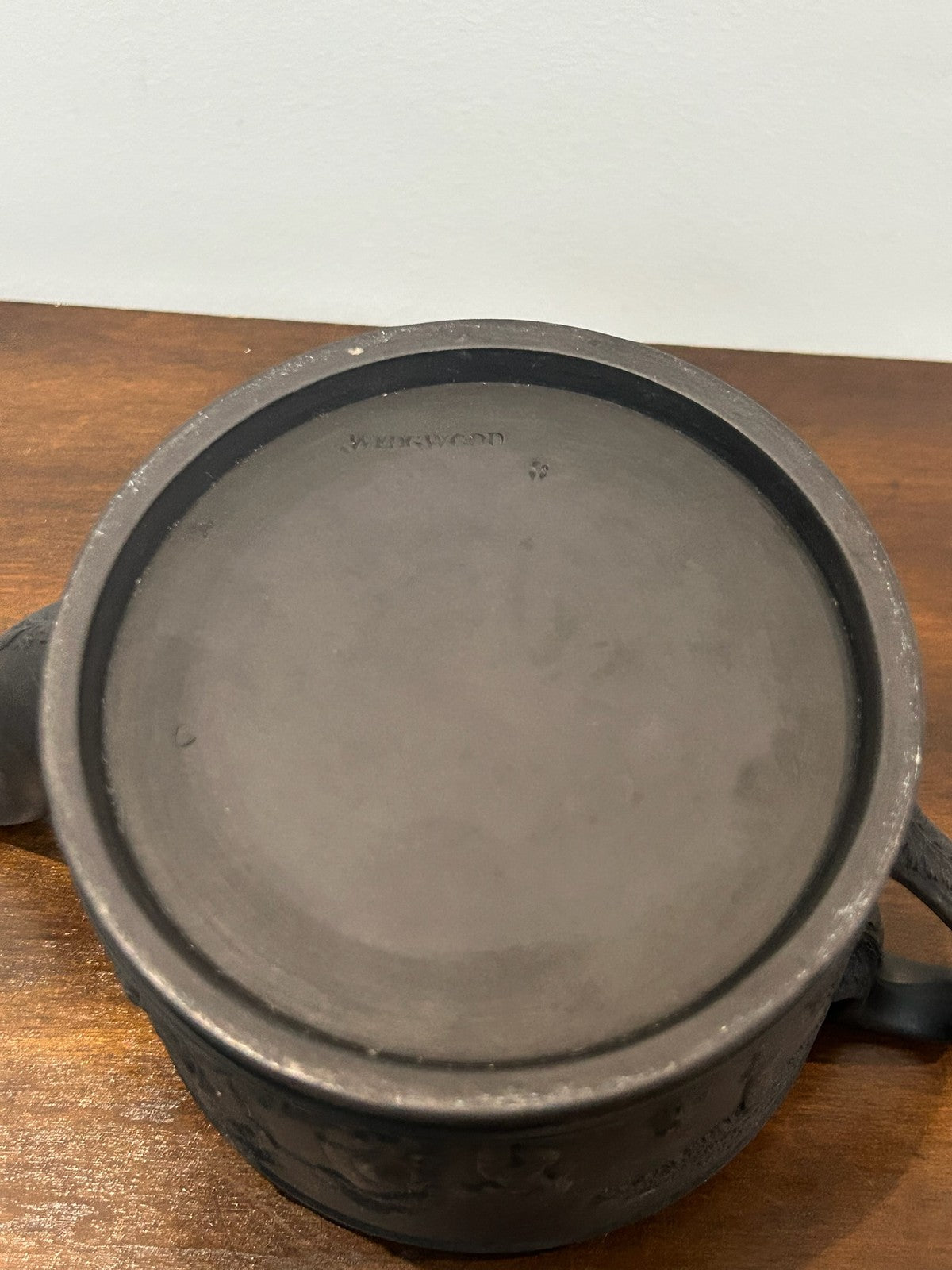 Wedgwood Black Basalt Teapot Classical Relief Figures Impressed Mark7