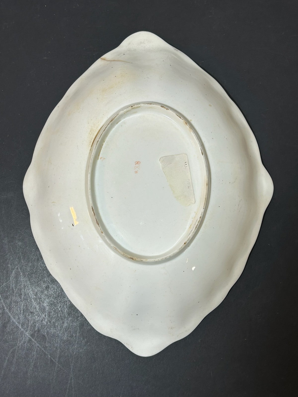 Antique Derby Porcelain Imari Lozenge Dish Pagoda Chinoiserie Red Mark 31cm3