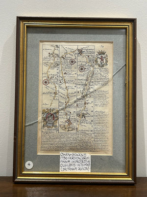 Antique Owen Bowen Britannia Depicta Road Map Somerset Bridgwater Framed
