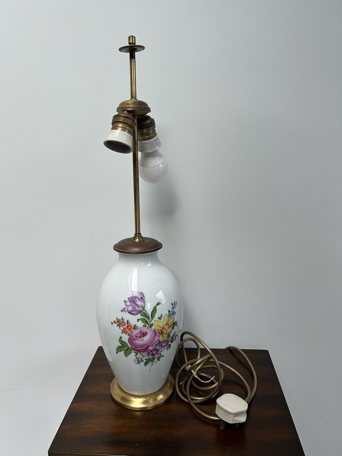 Augarten Wien Vienna Porcelain Vase Table Lamp Decor 5034 Flower Bouquet 65cm0