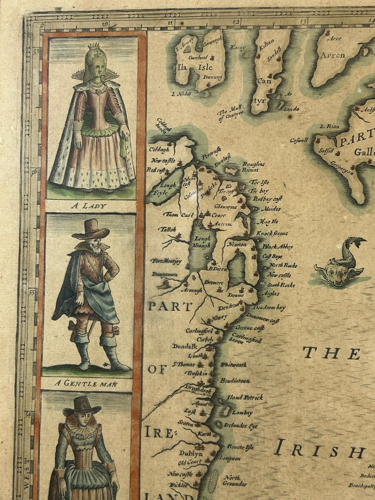 John Speed Kingdome of England 1646 Abraham Goos Carte a Figures Map Hand Colour6