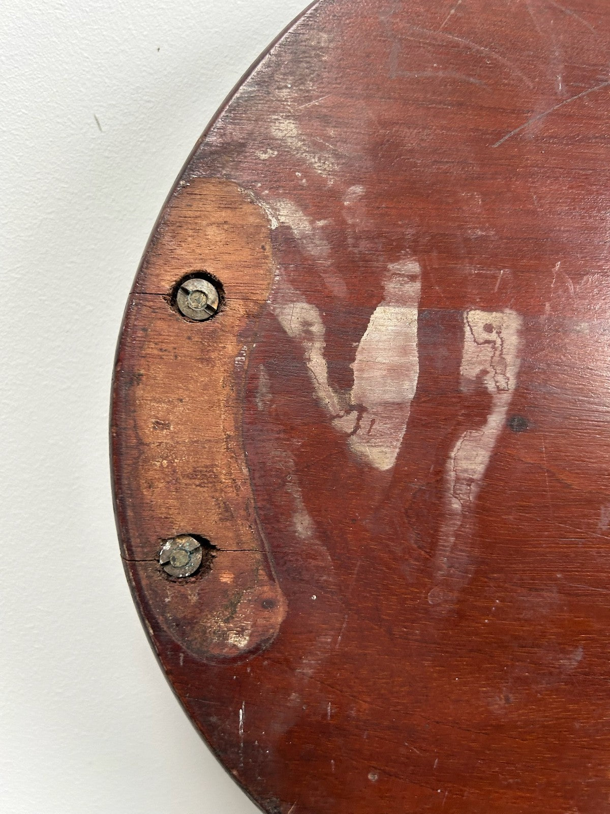 Edwardian Marquetry Inlaid Mahogany Oval Gallery Tray Brass Handles5