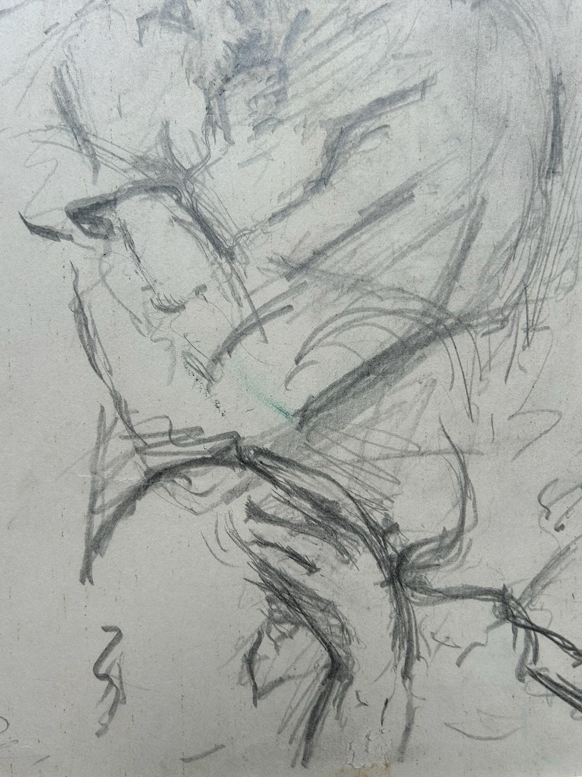 1930s Pencil Study Sheet Mother & Child Figure Sketches American School5