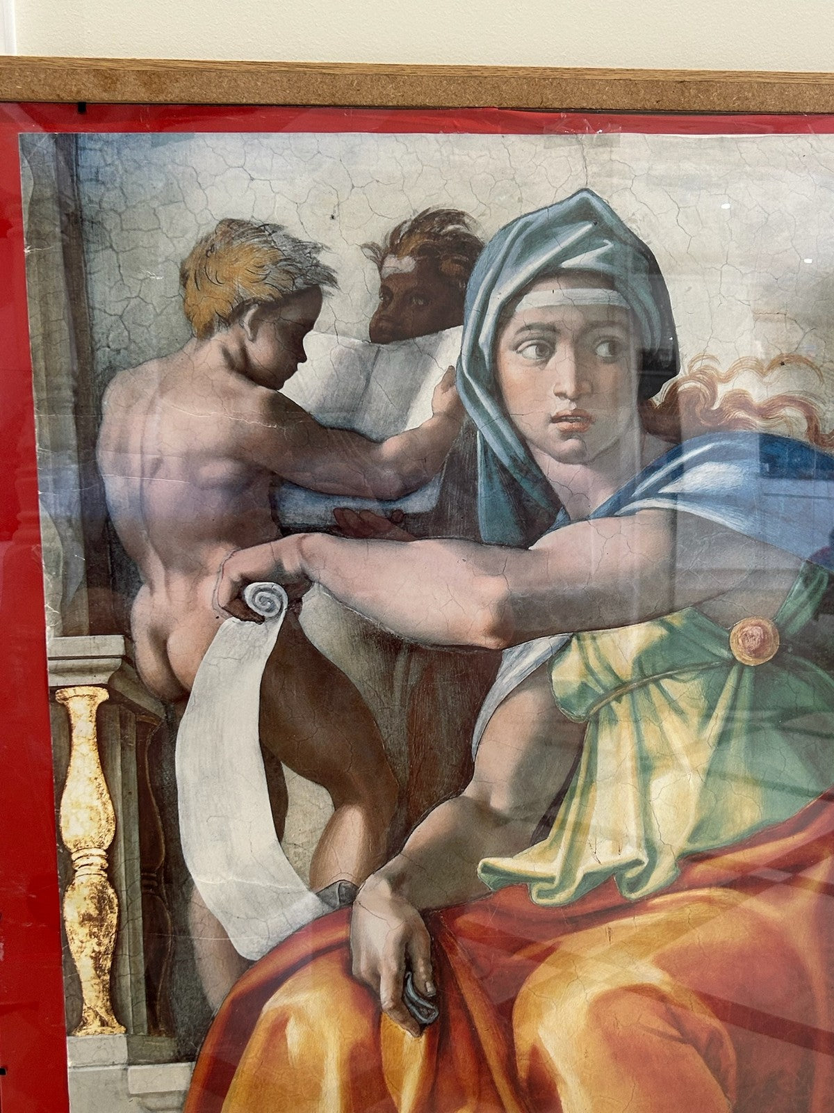Framed Vatican Museums Photographic Print Sistine Figures 107x87cm2