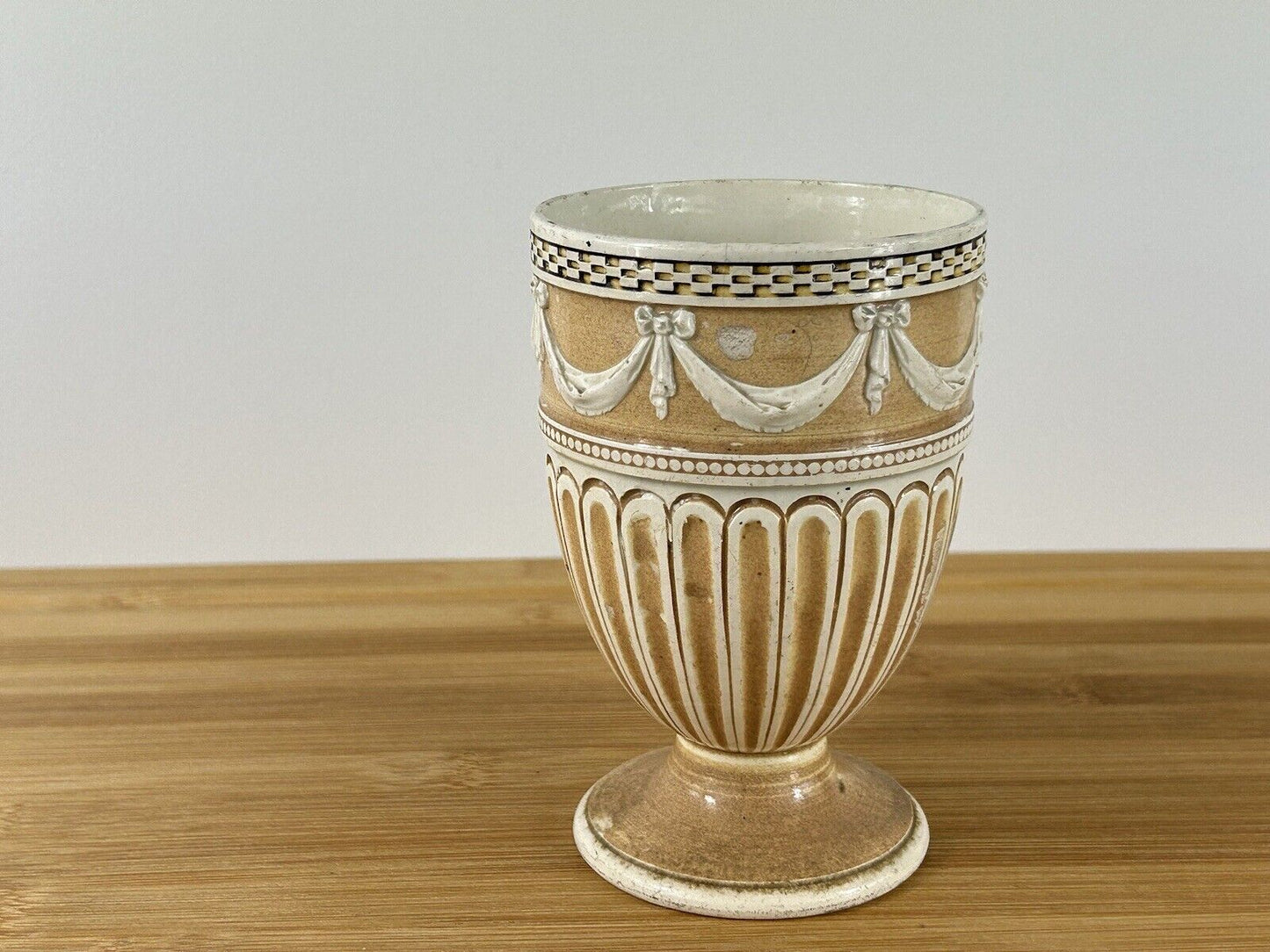 Wedgwood Creamware AF Pedestal Vase Yellow Early 19th Century