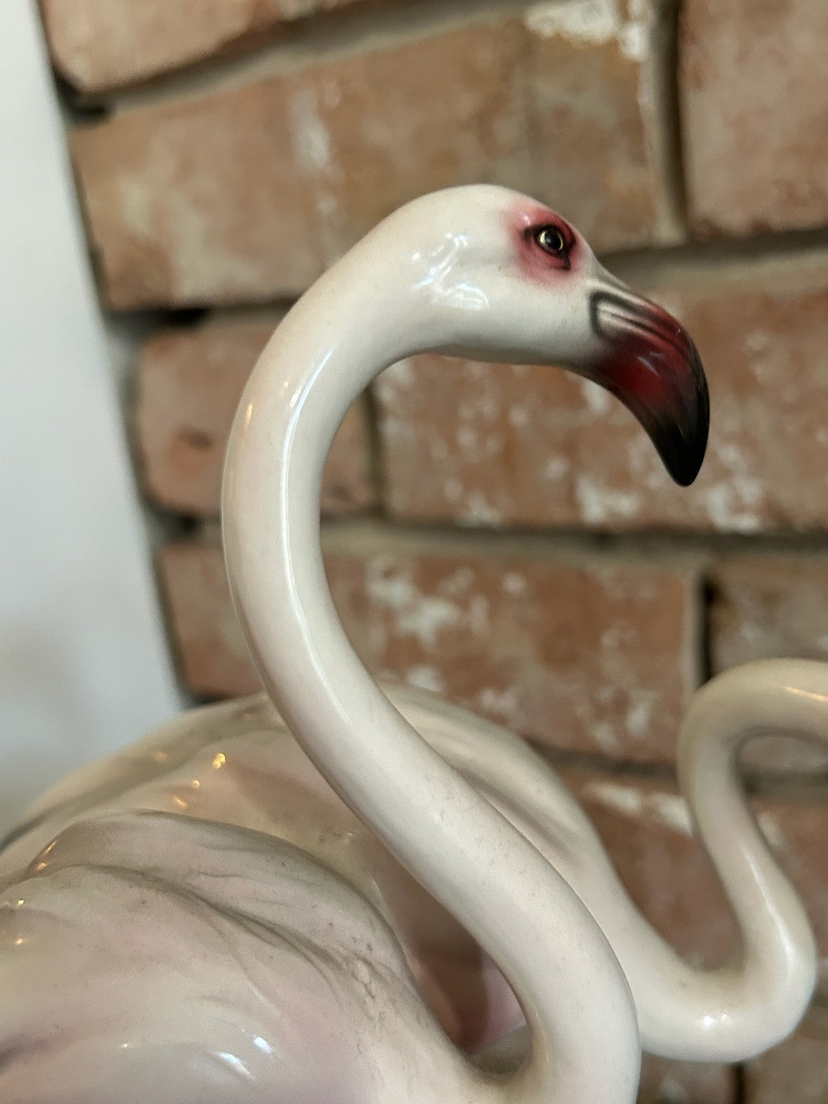 Vintage Austrian Ceramic Flamingo Group Figure Three Flamingos Made in Austria5