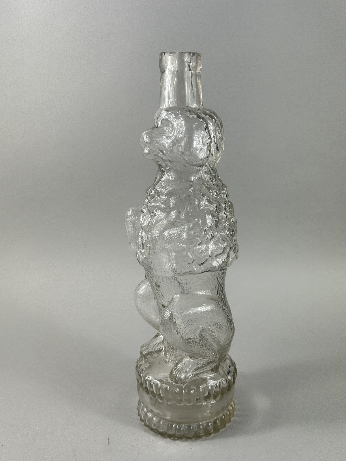 Antique Pressed Glass Dog Liquor Bottle c1900 – 32cm Novelty Decanter