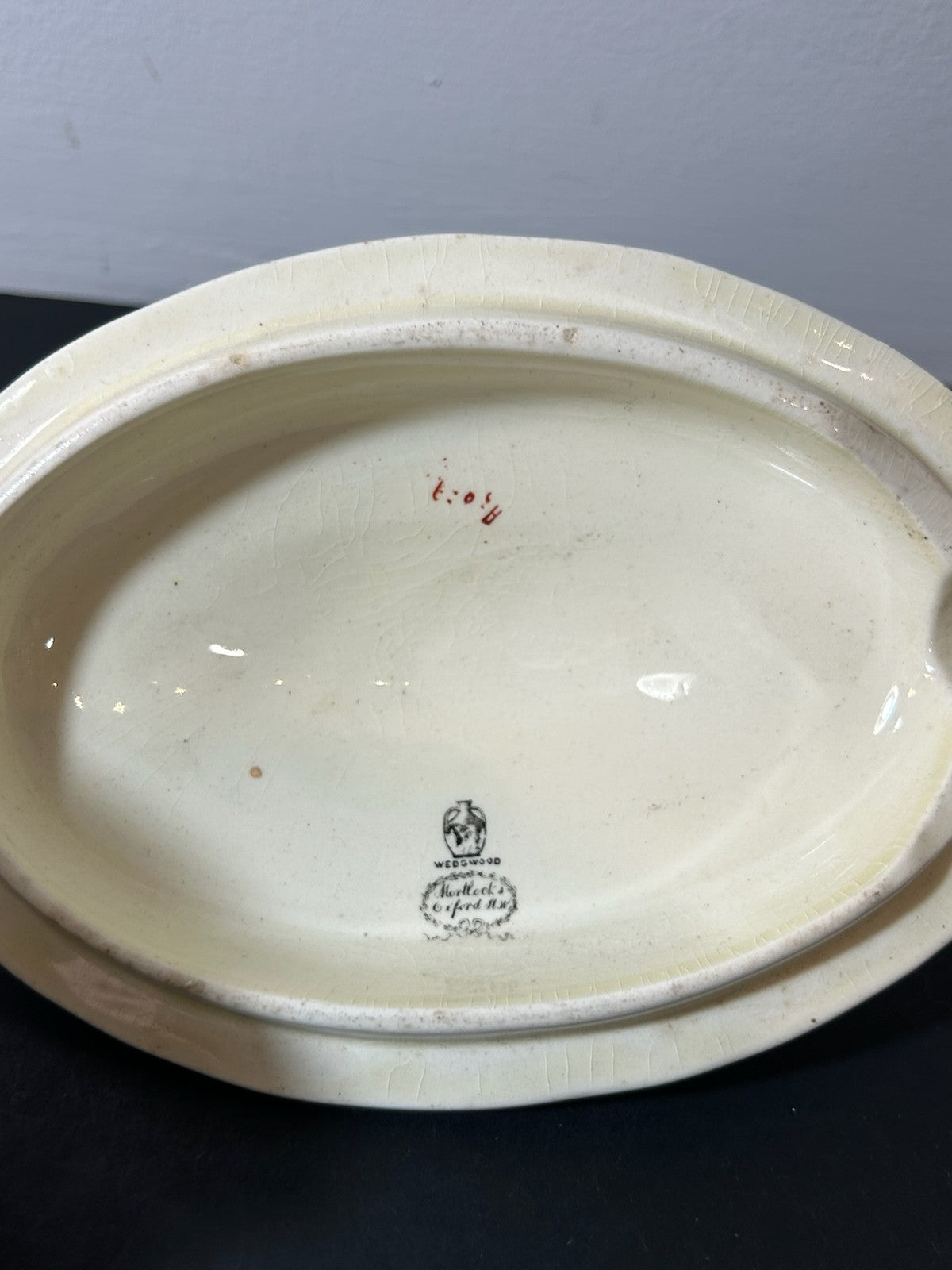 Antique Wedgwood Queens Ware Crested Sauce Tureen Cover and Stand Mortlocks 18875