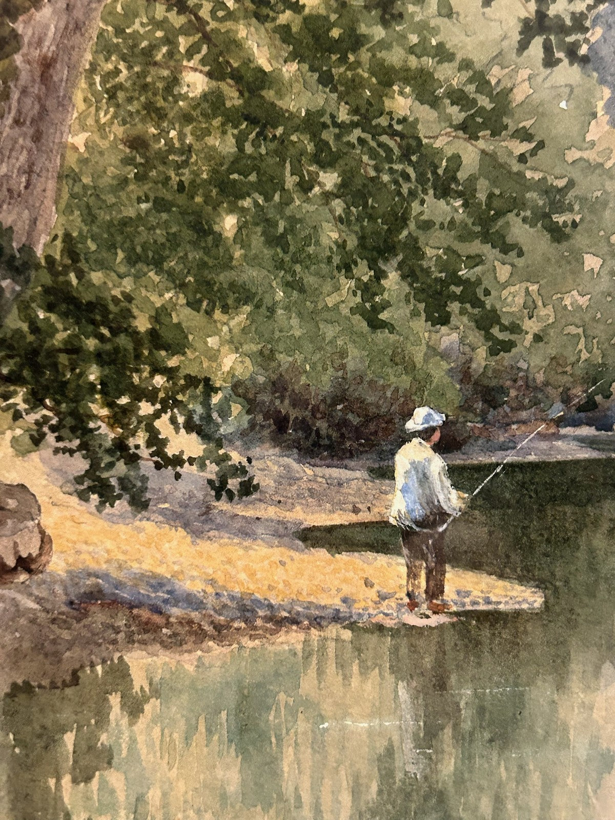 W.W. Caffyn Original Watercolour Angler on the River Ouse Sussex 1878 Framed5