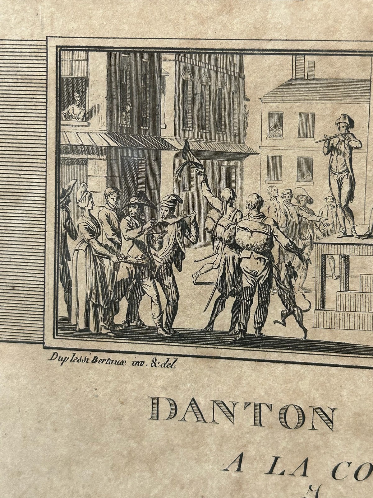 Danton French Revolution Portrait Aquatint Levachez Duplessi Bertaux 1800 Framed3