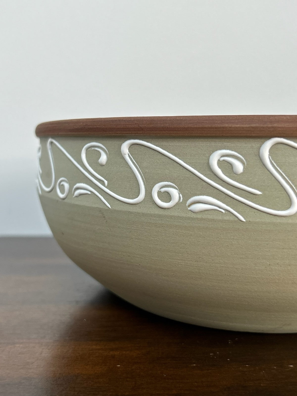 Denby Ferndale Stoneware Studio Pottery Bowl Slip Trailed1