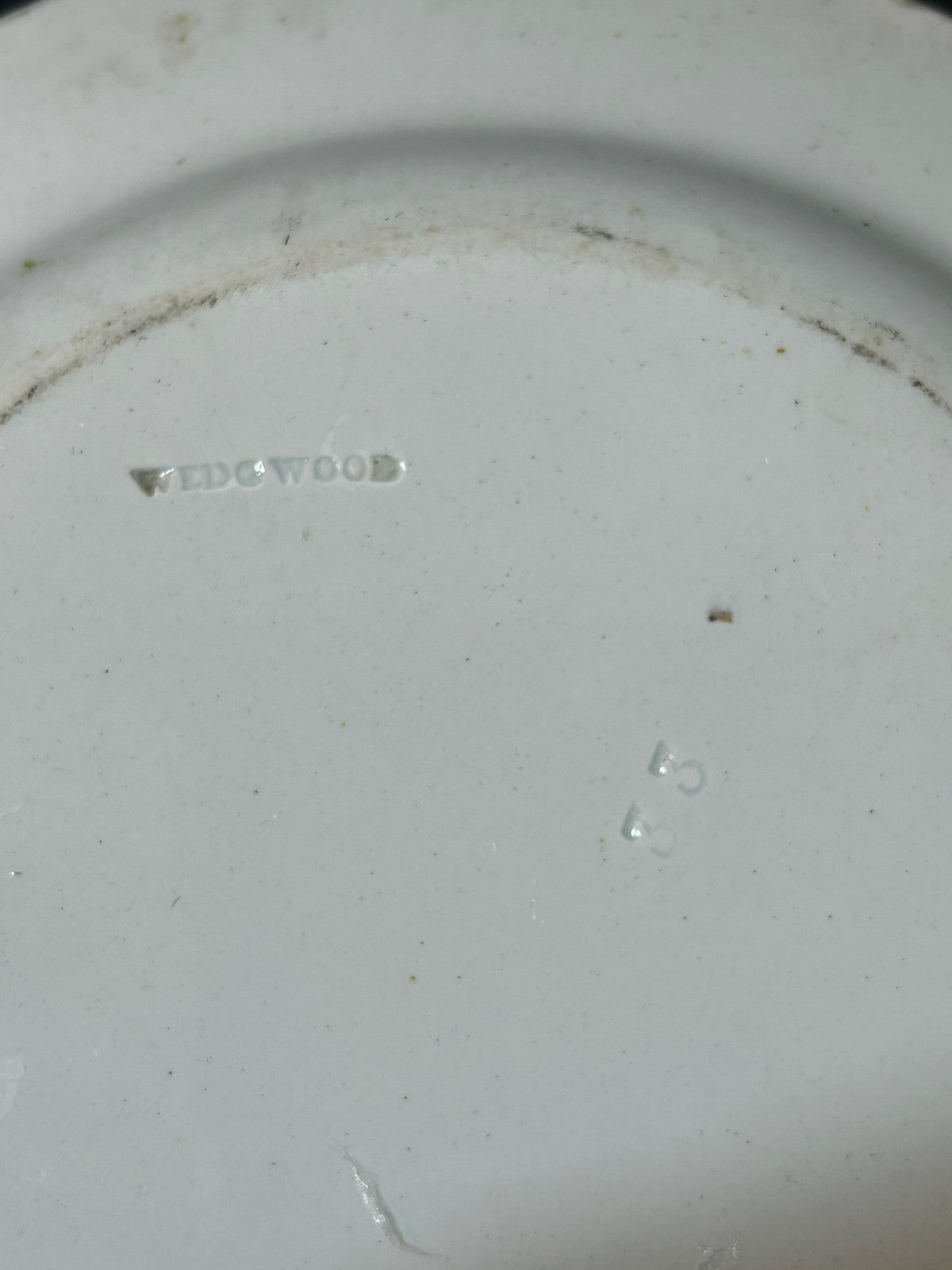 Antique Wedgwood Pearlware Yellow Ground Passion Flower Plate Impressed 21cm4