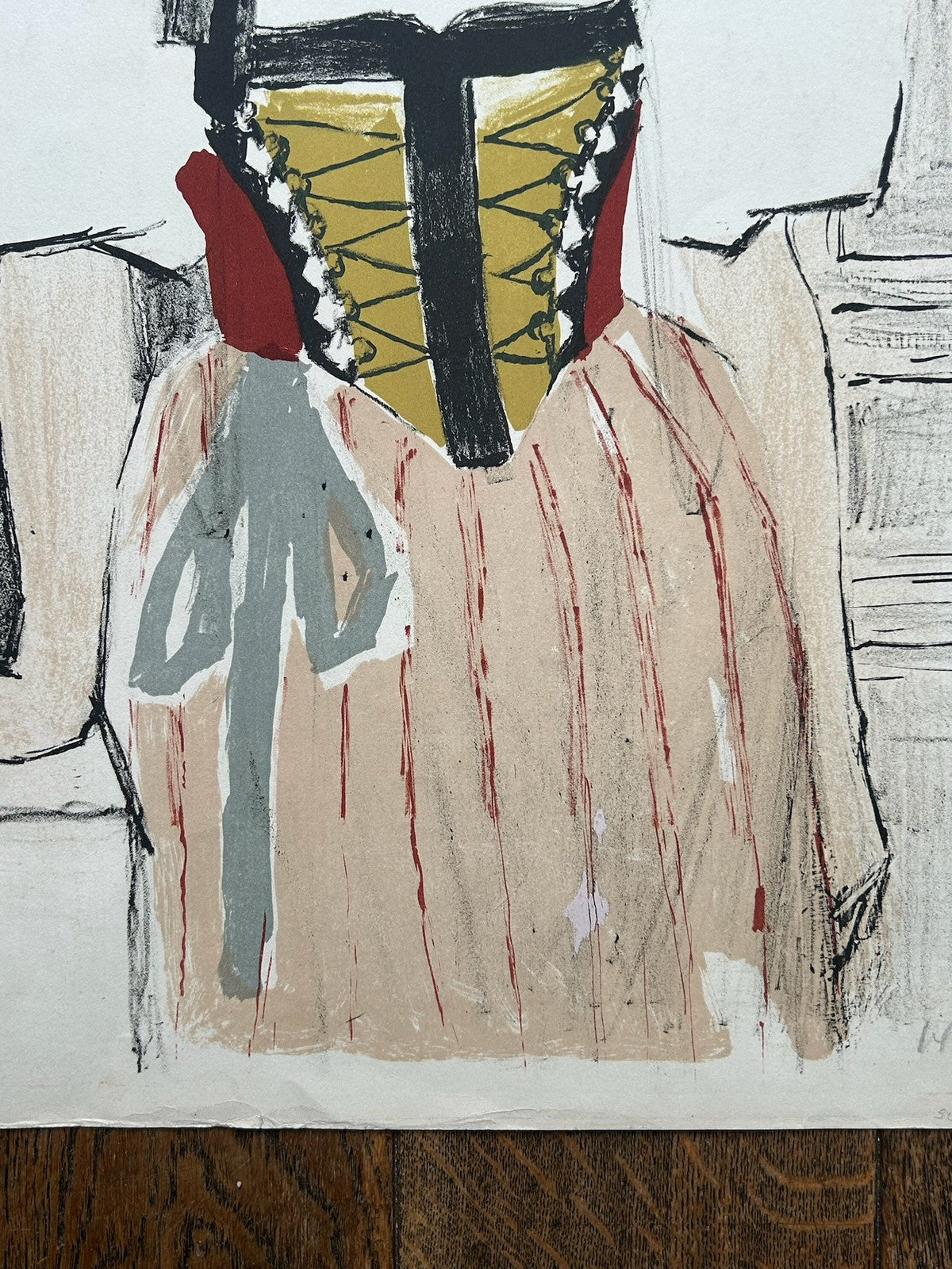 Colour Lithograph Swiss Girl in Traditional Costume Signed Numbered 15/2003