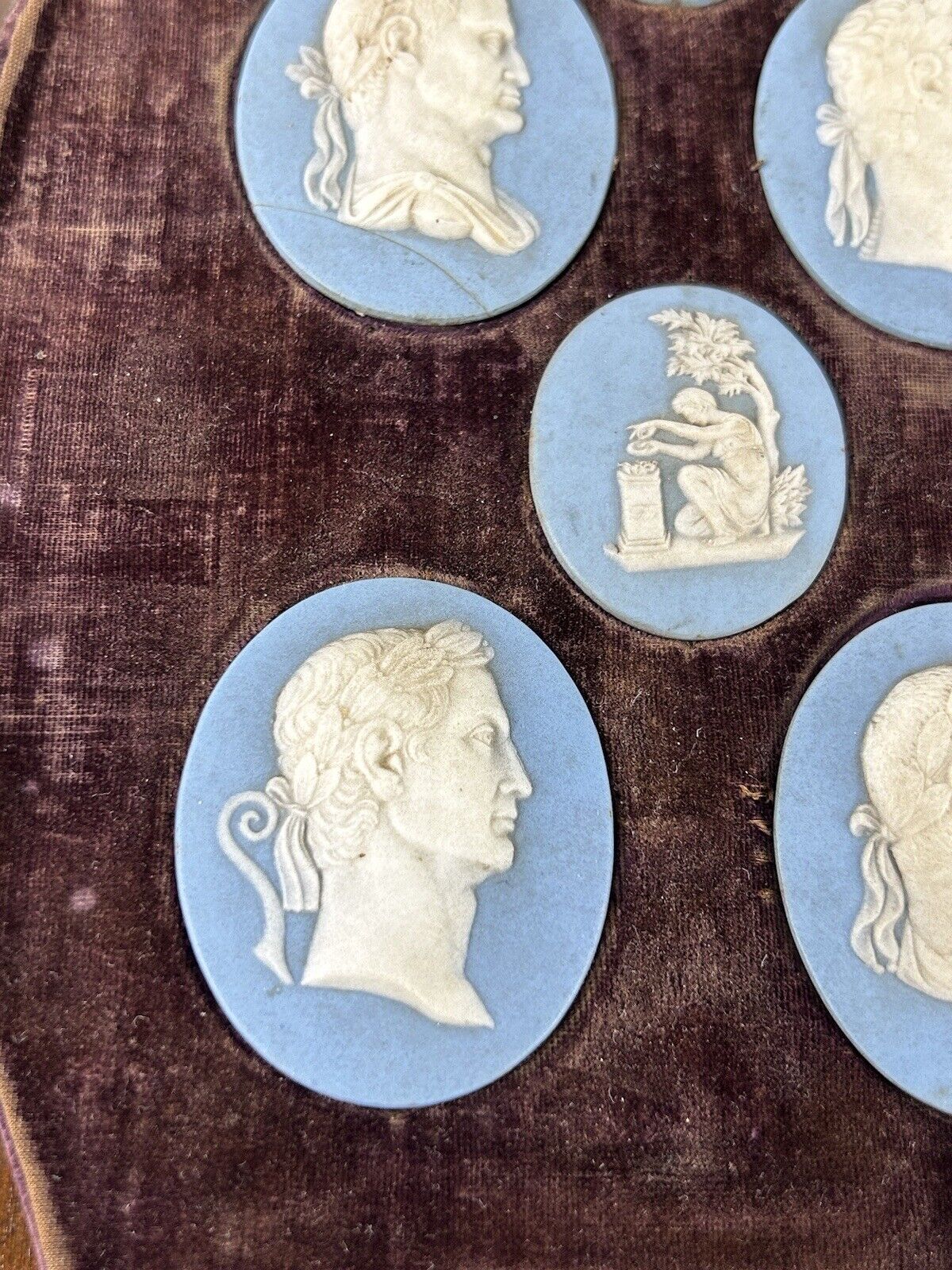 Wedgwood Jasperware Roman Emperor Medallion Jasperware Set 19th Century Wedgwood