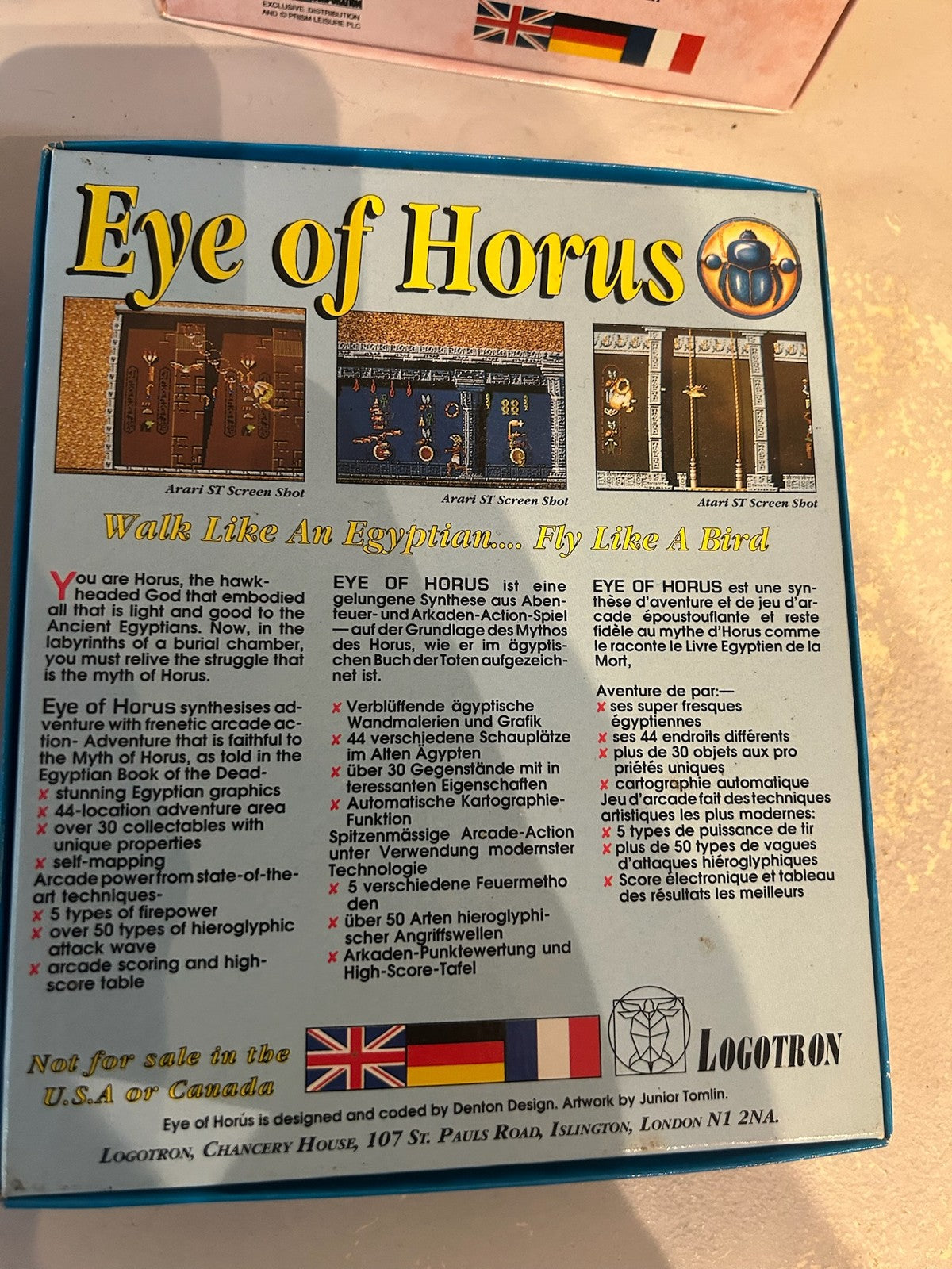 Logotron Big Box PC Games x4 StarRay Star Goose Archipelagos Eye of Horus IBM8