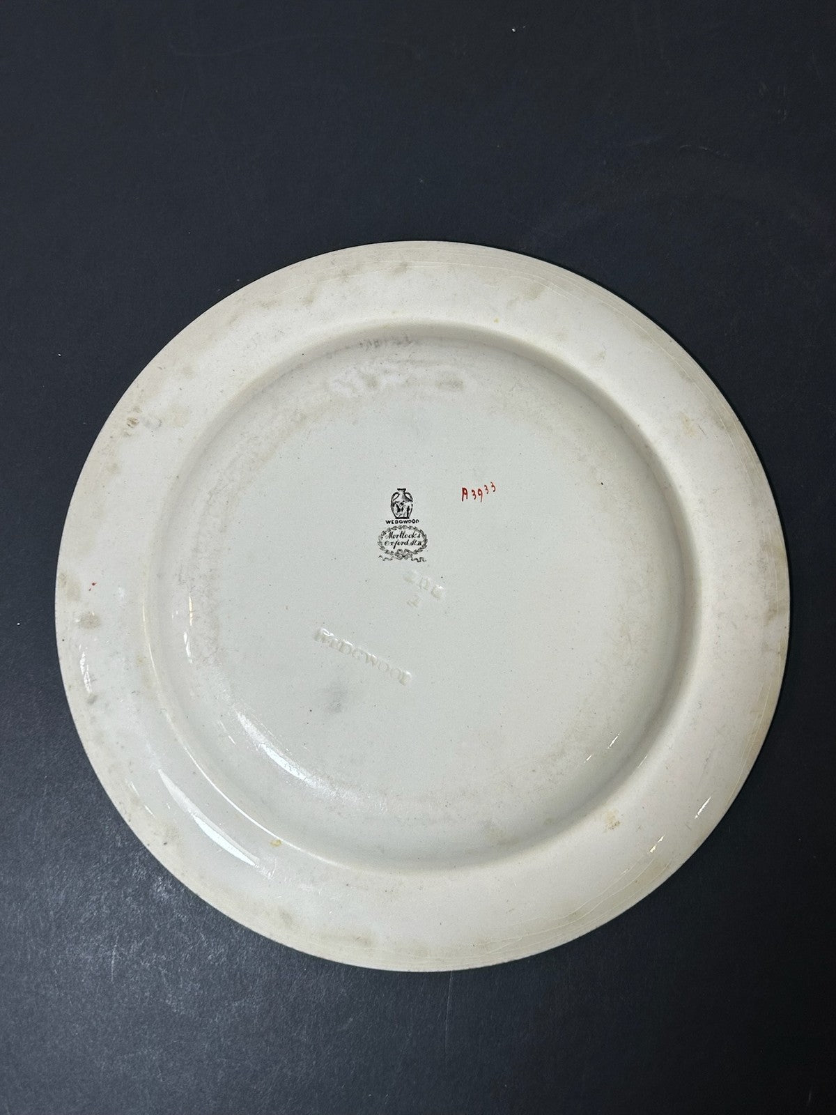 Antique Wedgwood Queens Ware Crested Plate Eagle Laurel Mortlocks 1887 21cm1
