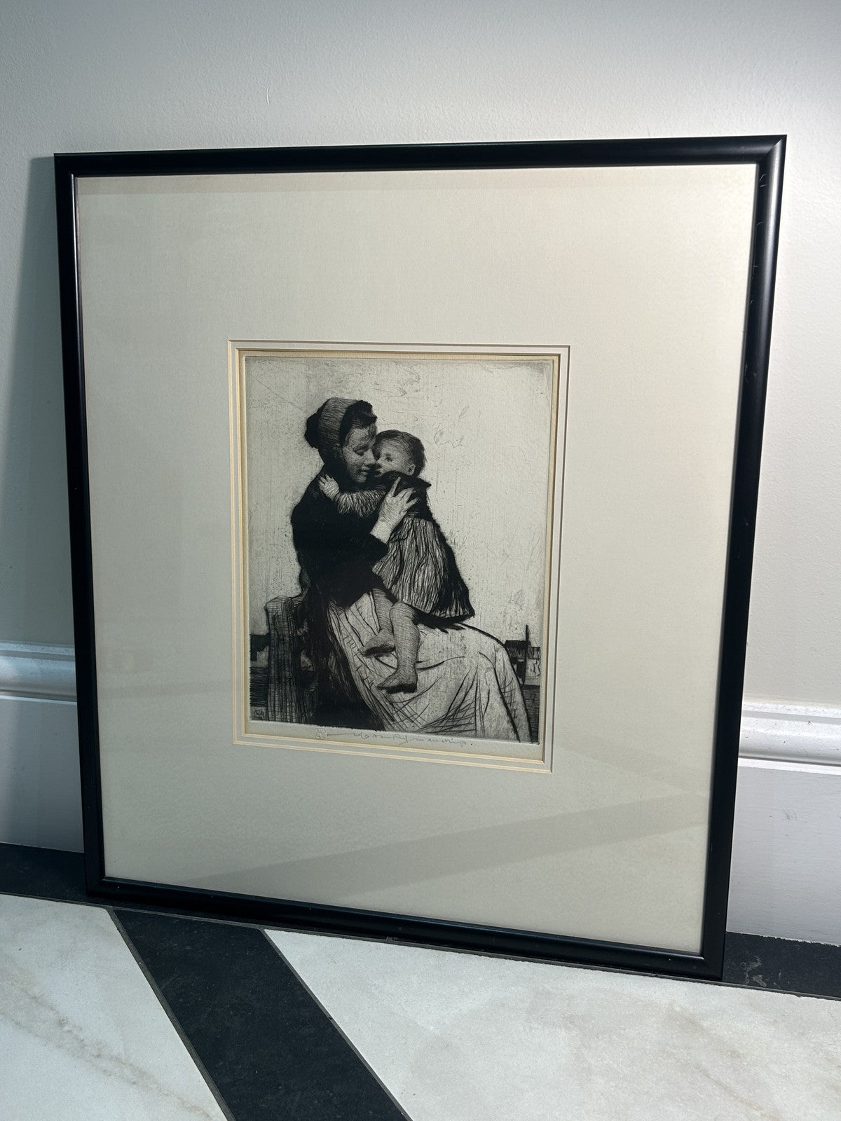 William LeeHankey — Drypoint Etching — Mother & Child Embrace6
