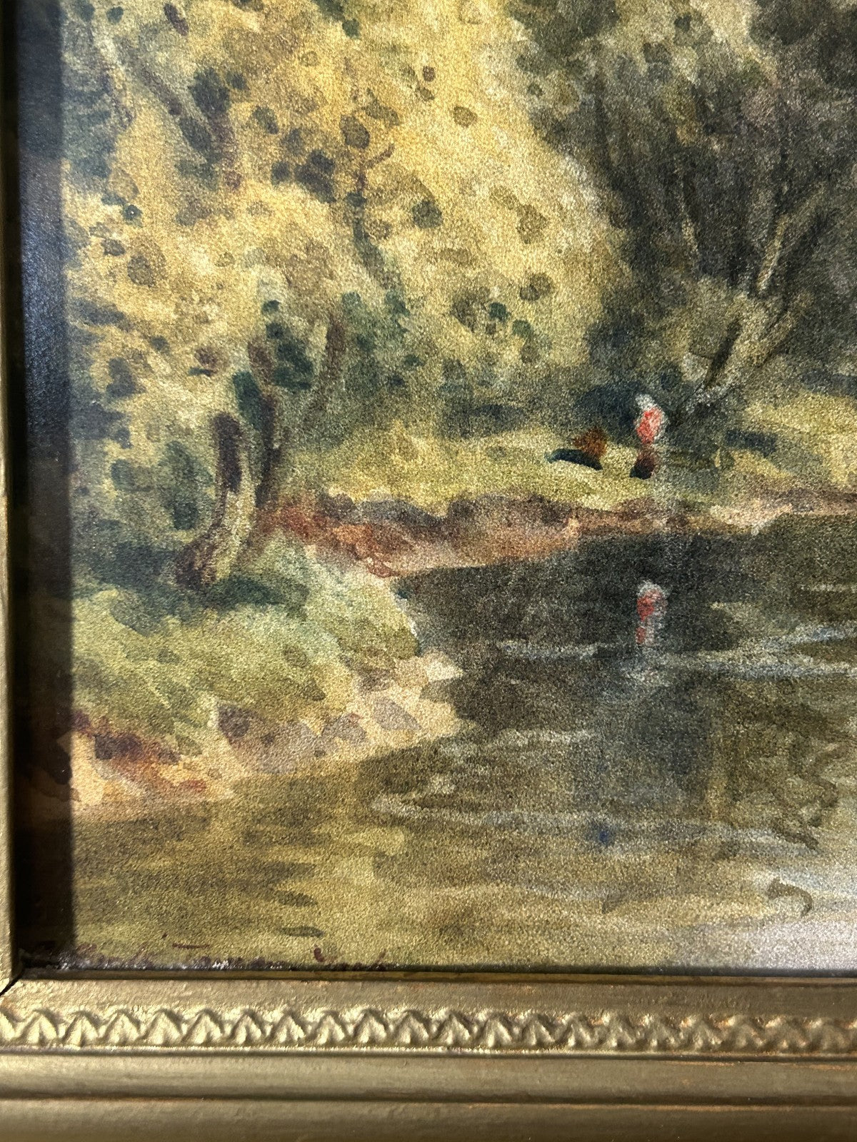Antique Framed Watercolour of Clifford’s Tower York Landscape