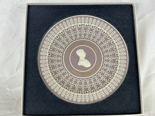 Wedgwood Lilac jasperware tricolor Trophy Plate Prince Of Wales Royal Wedding LE