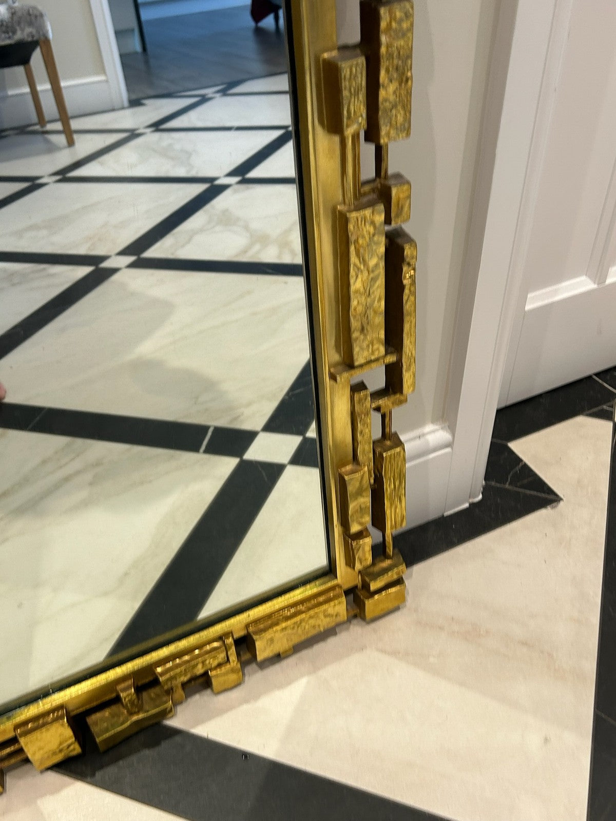 1970s Brutalist Mirror Syroco USA Mid Century Modern Hollywood Regency 106cm13