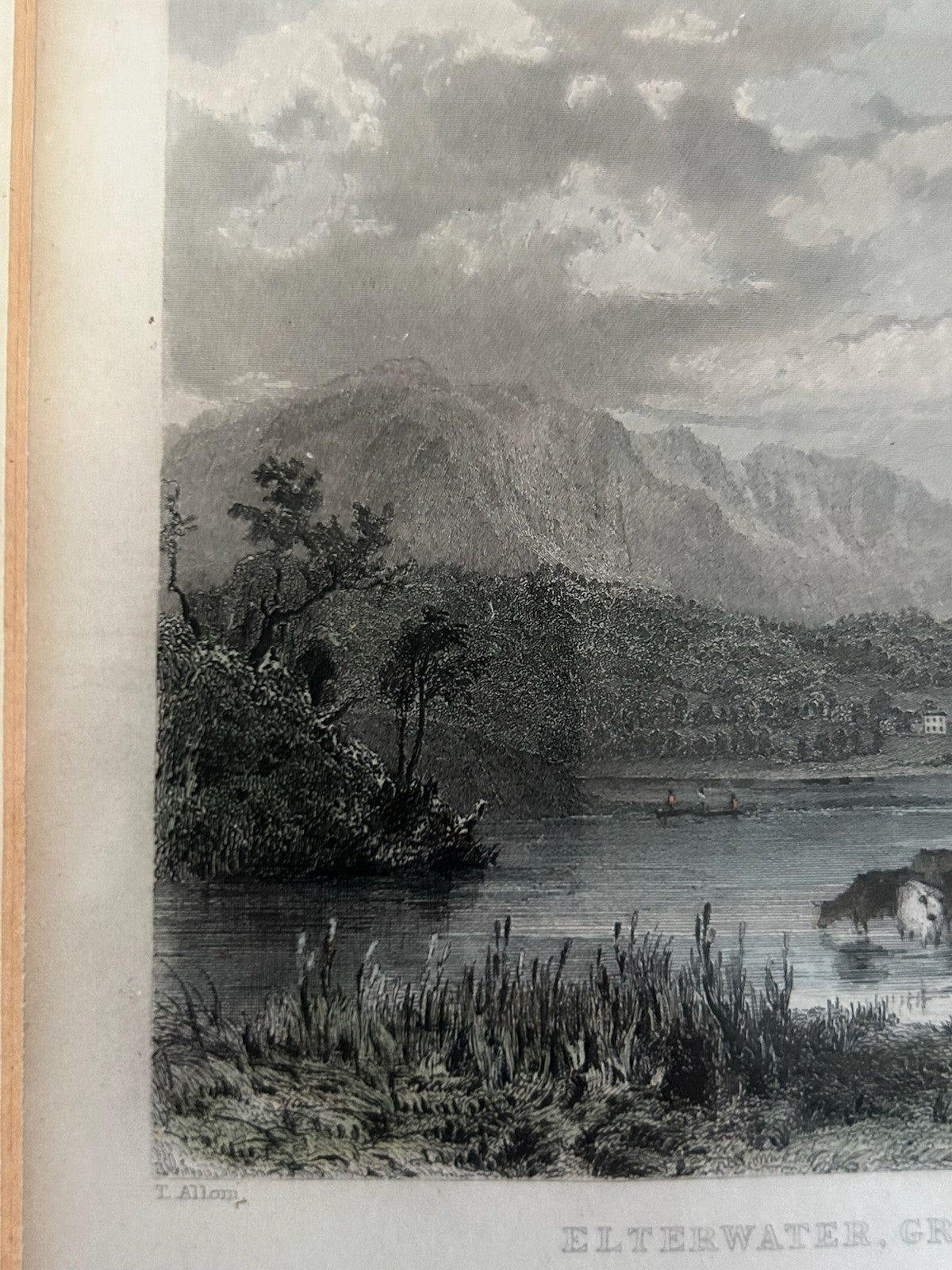 Antique Set 3 T Allom Lake District Steel Engravings Derwent Elterwater Framed4