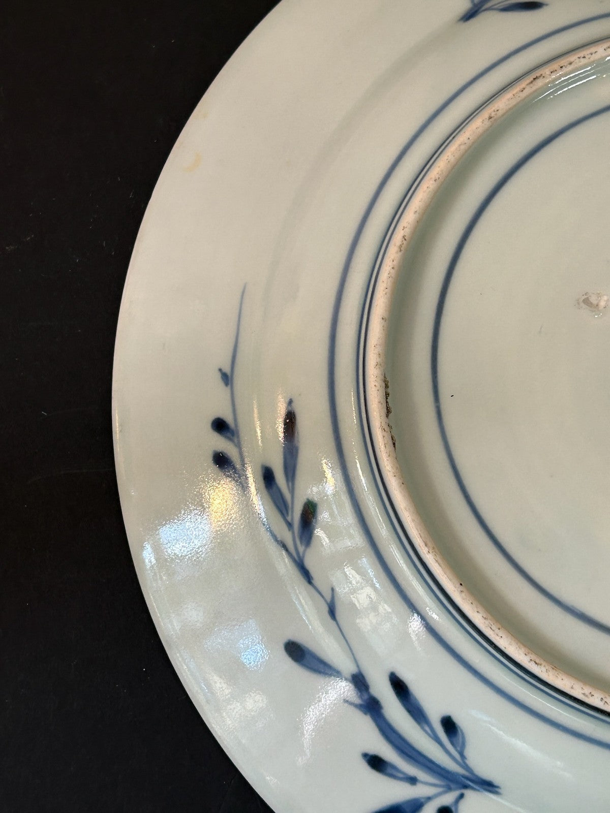 18th Century Japanese Arita Imari Dish Edo Pine Waves Chenghua Mark 23cm7