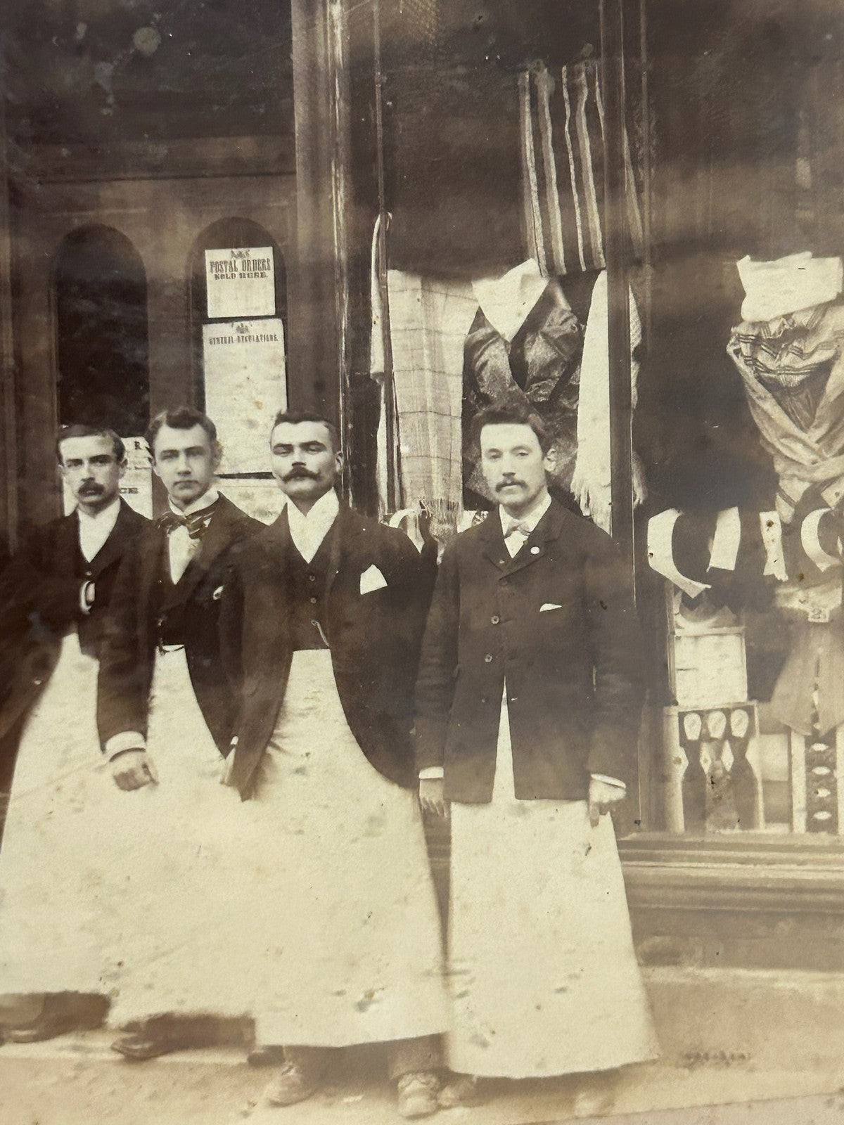 Vintage Photograph Edwardian Shop Front Grocery Drapery Staff Cadbury Framed4