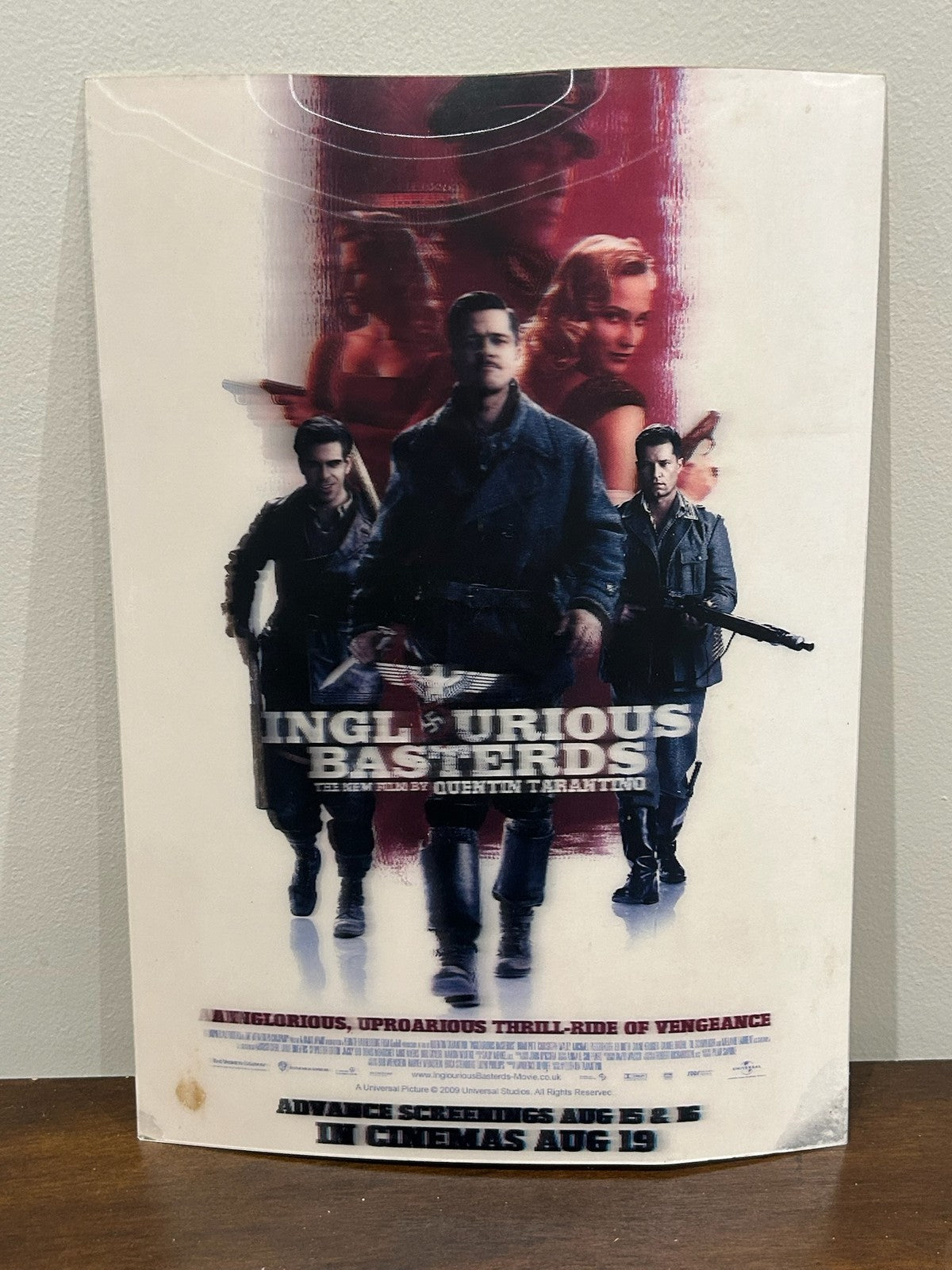Inglourious Basterds Original 3D Advance Screening Poster 2009 Rare UK1