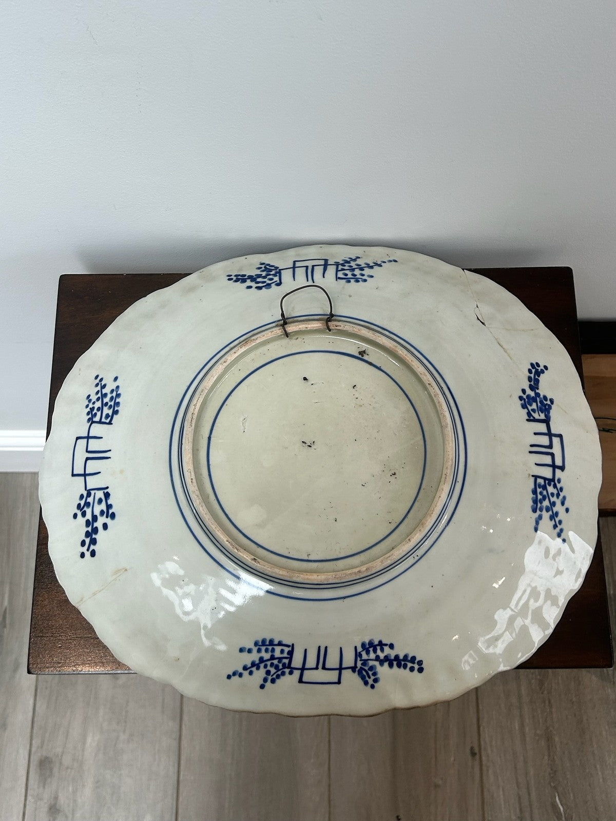 Antique Japanese Imari Charger Scalloped Floral A/F Repaired5