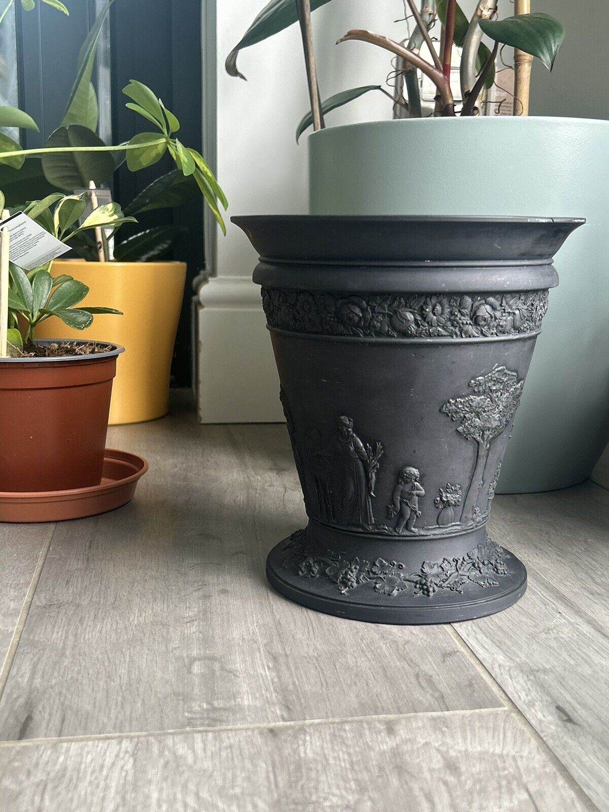 Wedgwood Basalt Jardiniere Planter Black Jasperware Wedgwood Pot