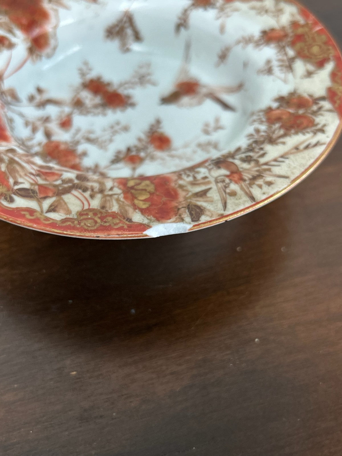 Antique Japanese Imari Bowl Iron Red Gilt A/F Repaired2