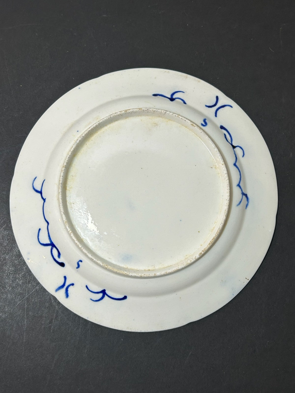 Antique Money Tree Pattern Imari Stone China Plate Blue Seal Mark 21cm4