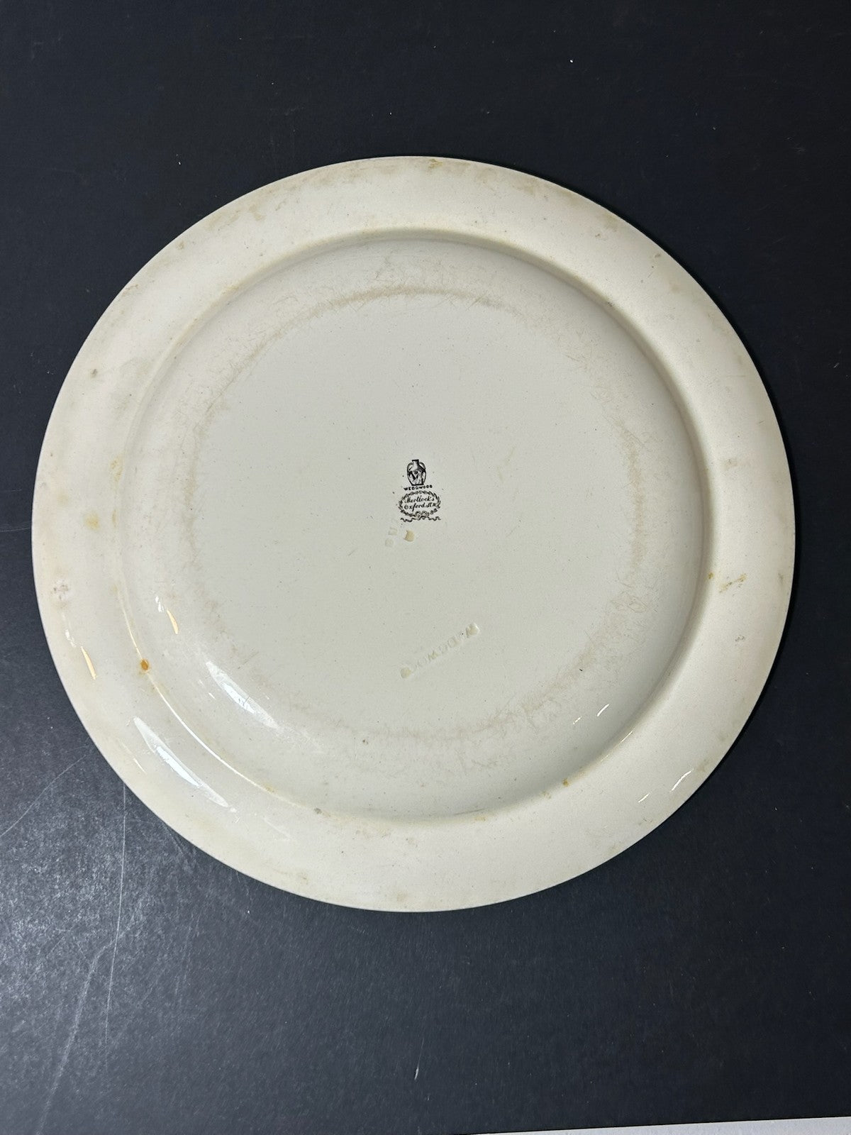 Antique Wedgwood Queens Ware Crested Plate Eagle Laurel Mortlocks 1887 25cm1