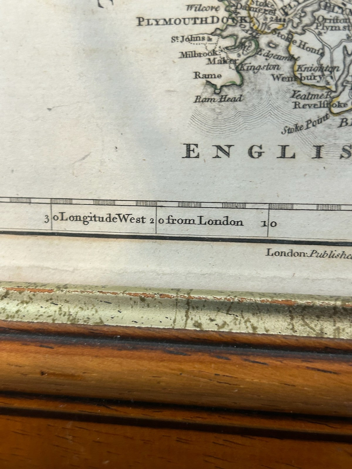 John Cary Devonshire Antique County Map 1787 Hand Coloured Framed 42x36cm4