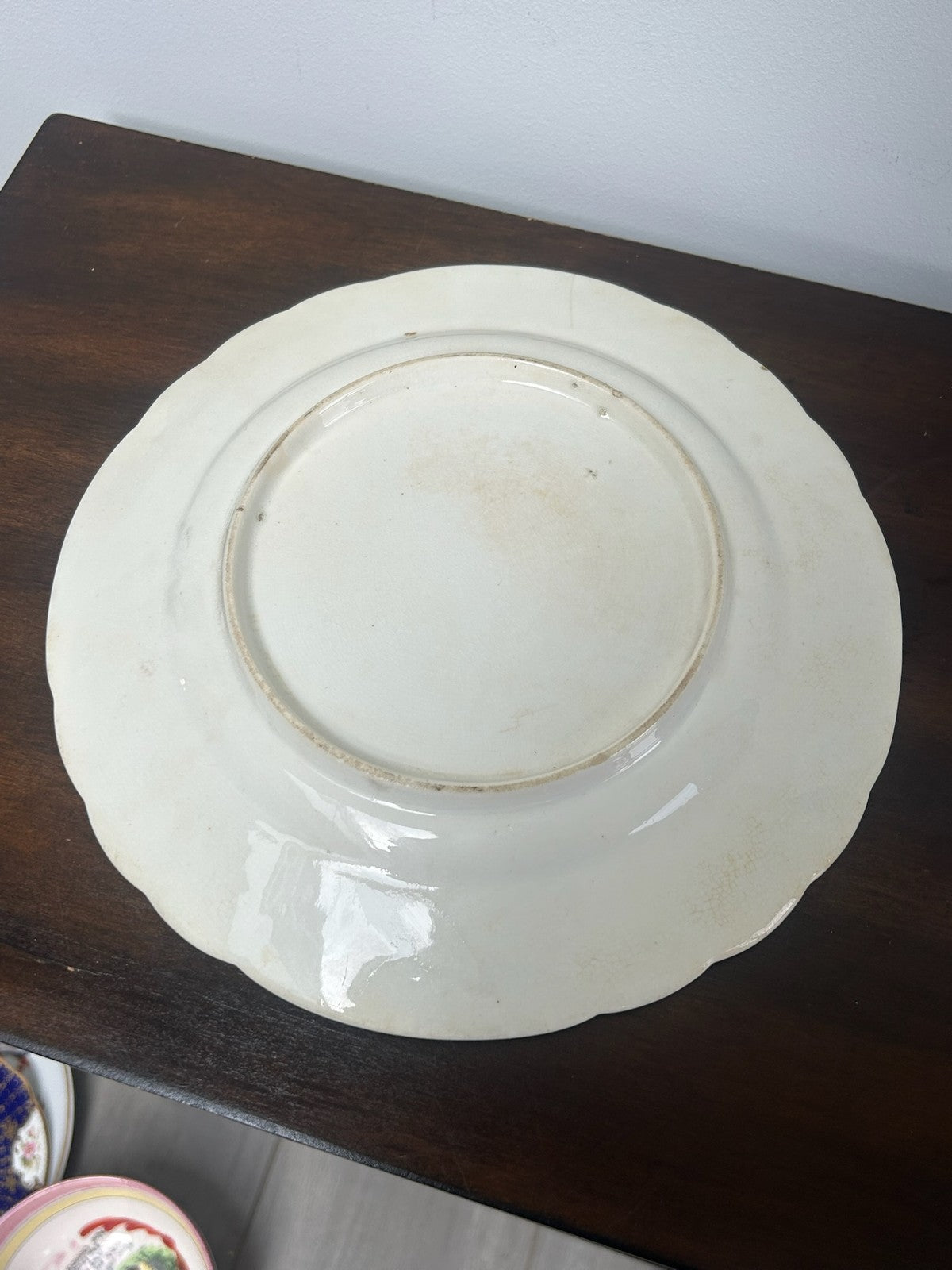Antique Hand Painted Moulded Rim Dessert Plate Floral Bouquets Tulip6