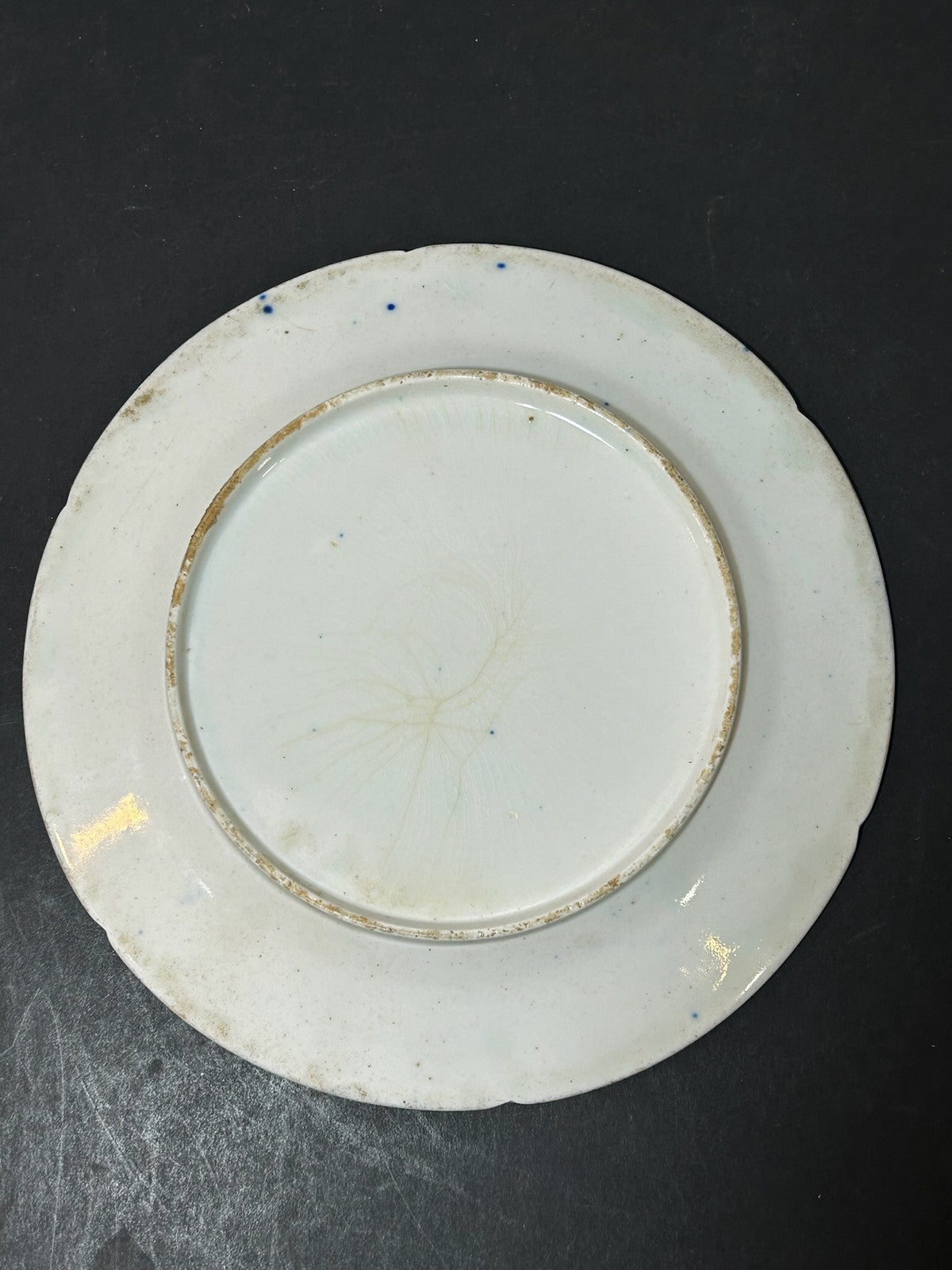 Antique English Porcelain Imari Plate Old Japan Pattern Cobalt Gilt 21cm3