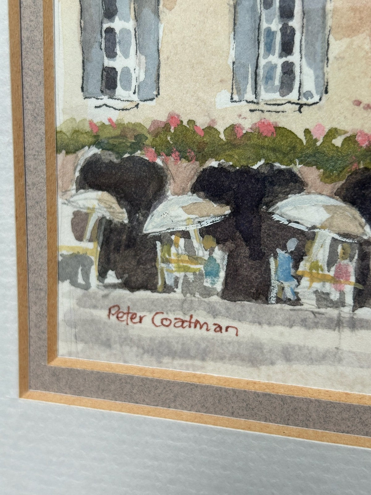 Peter Coatman Original Watercolour San Giulio Lake Orta Italy Signed Framed3
