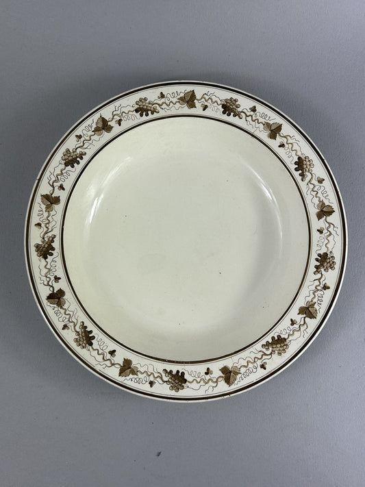 Antique Wedgwood creamware dish with hand painted grape border