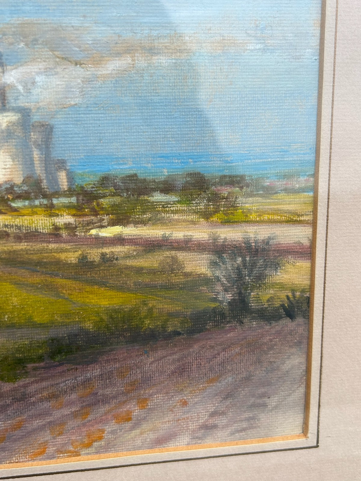 A.I. Cameron Oil Painting Power Plant Countryside Vintage Unusual Framed4