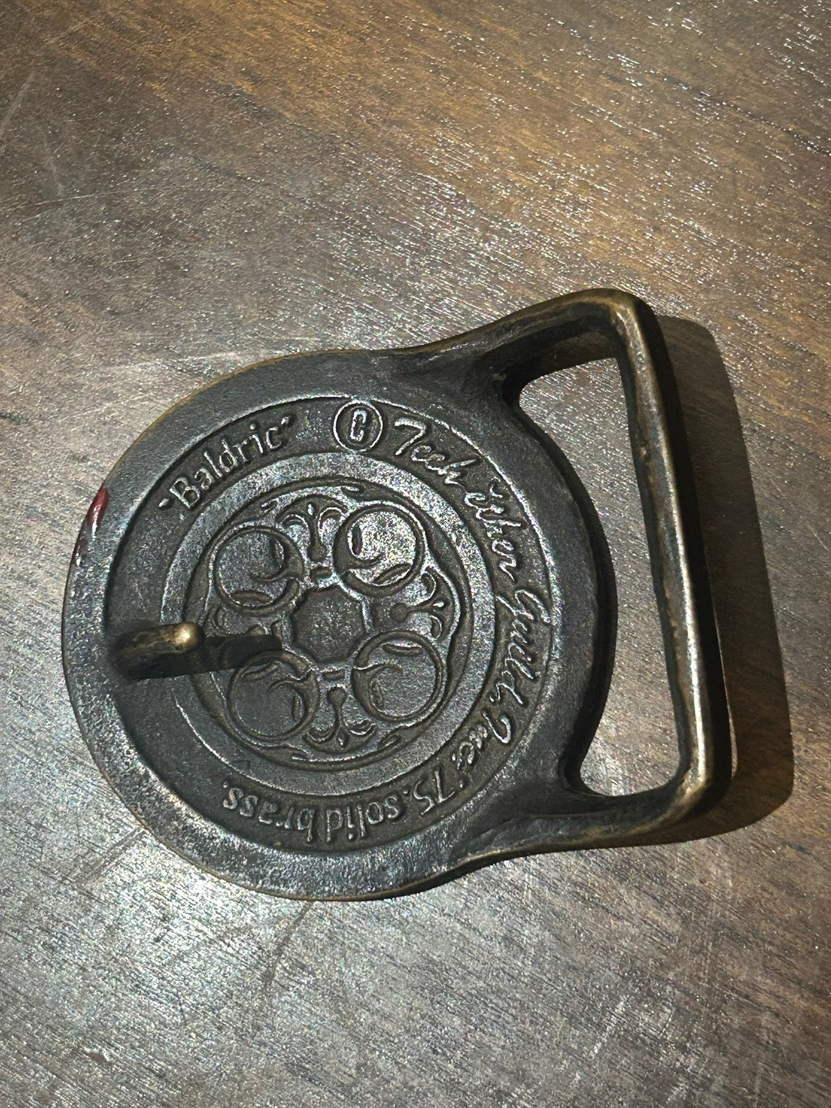 Tech Ether Guild Baldric 1975 Solid Brass Enamelled Belt Buckle Vintage1