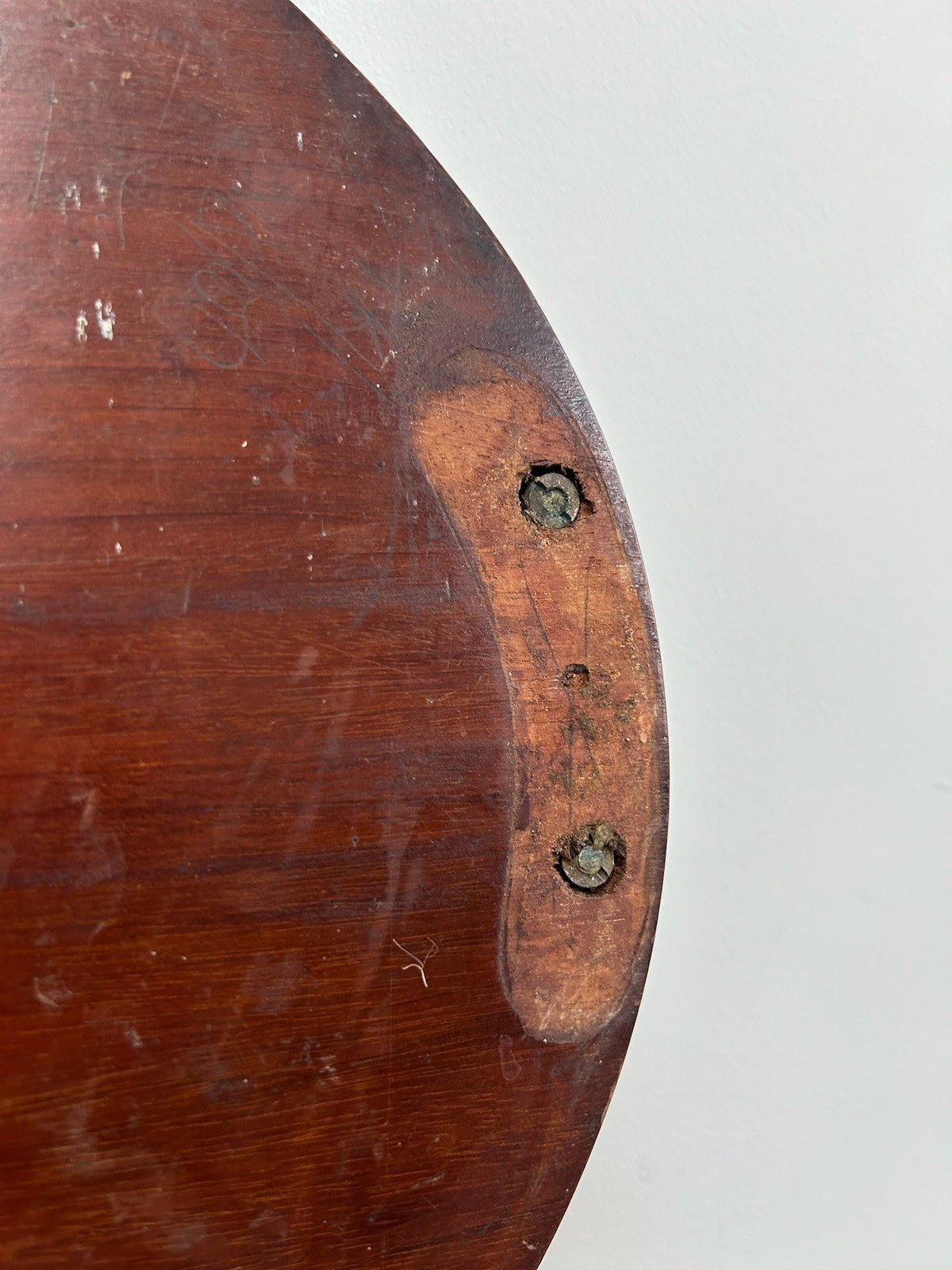 Edwardian Marquetry Inlaid Mahogany Oval Gallery Tray Brass Handles6