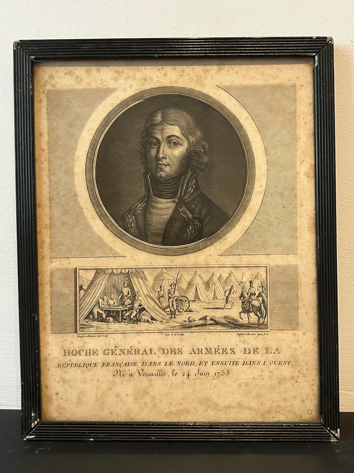 General Hoche French Revolution Aquatint Portrait Levachez 1800 Framed0