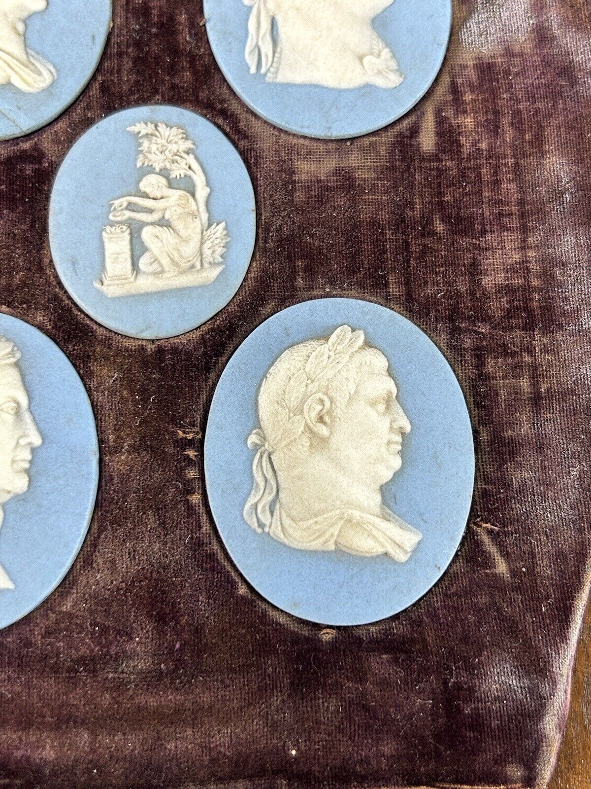 Wedgwood Jasperware Roman Emperor Medallion Jasperware Set 19th Century Wedgwood