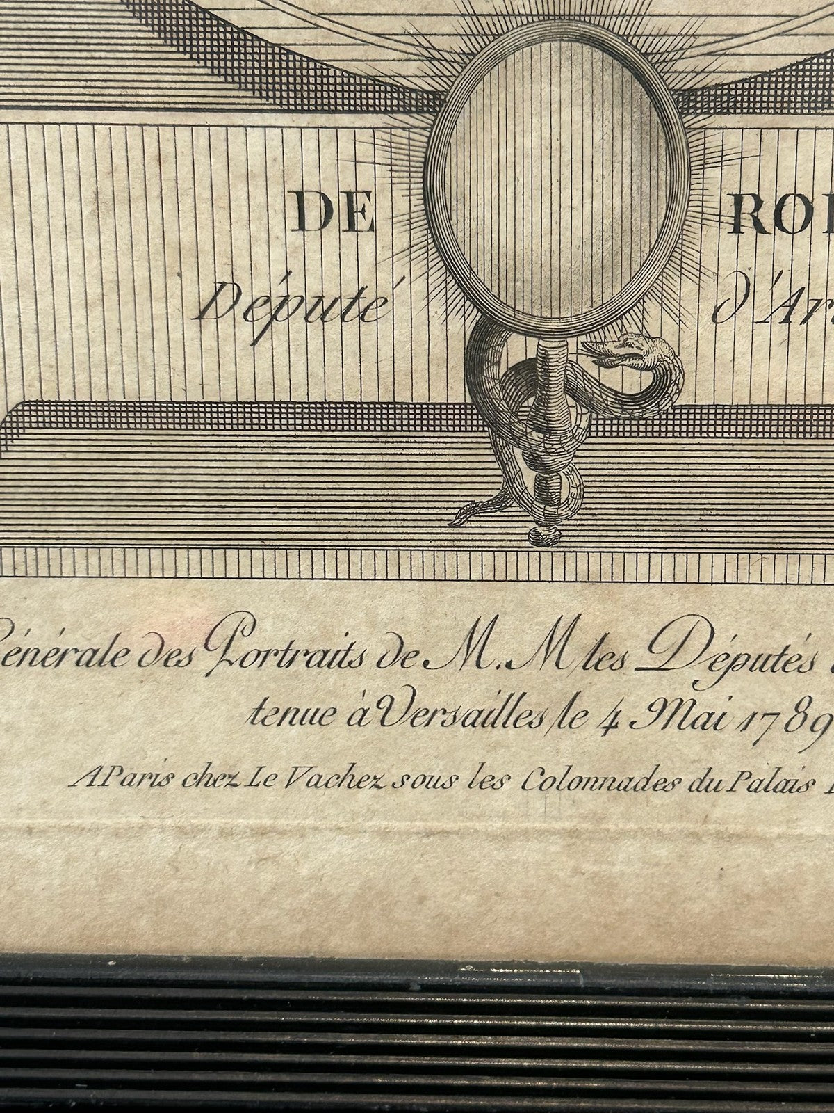 Robespierre Deputy of Artois 1789 Antique Engraving Portrait Le Vachez Framed3