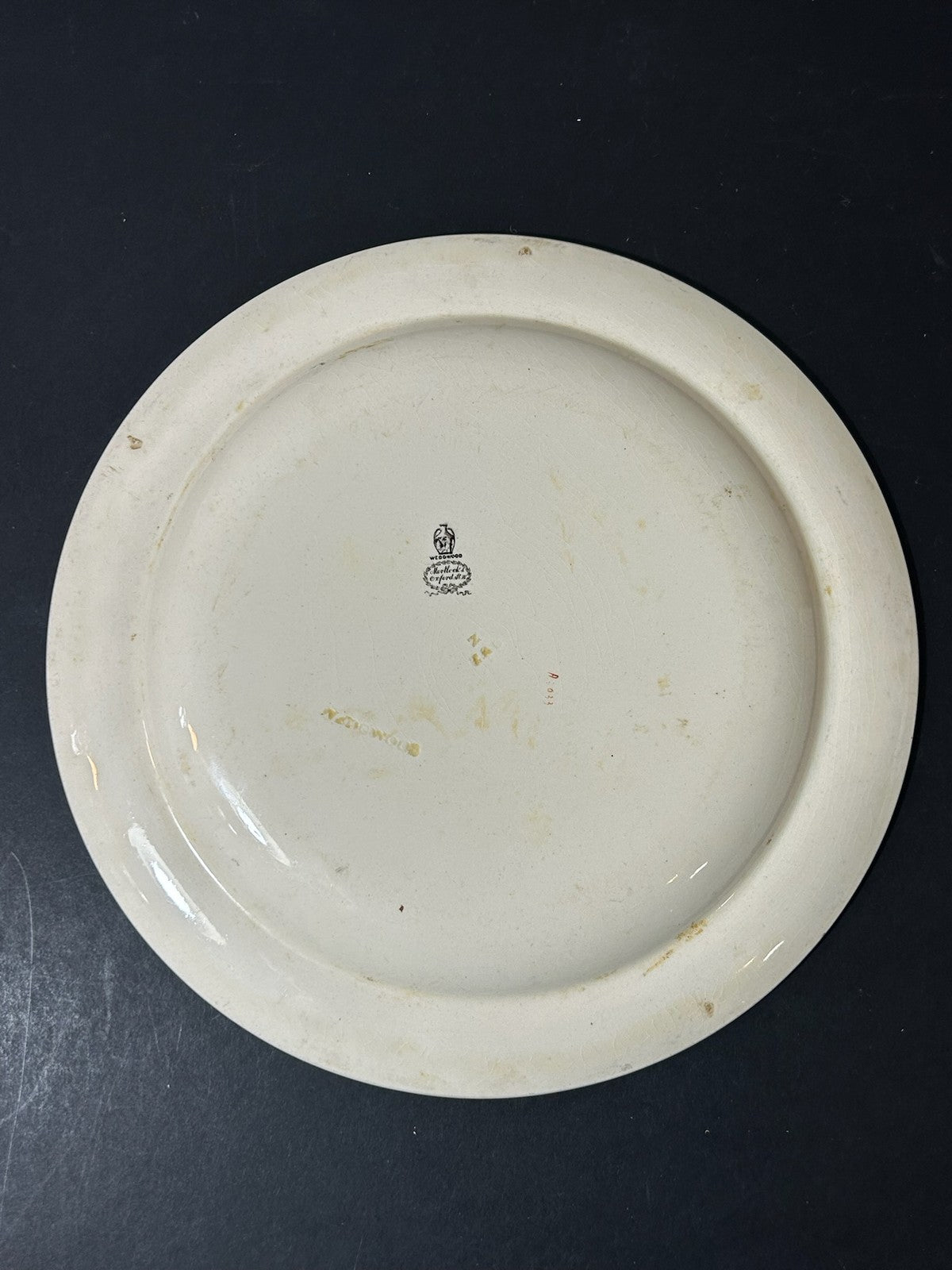 Antique Wedgwood Queens Ware Crested Plate Eagle Laurel Mortlocks 1887 25cm1