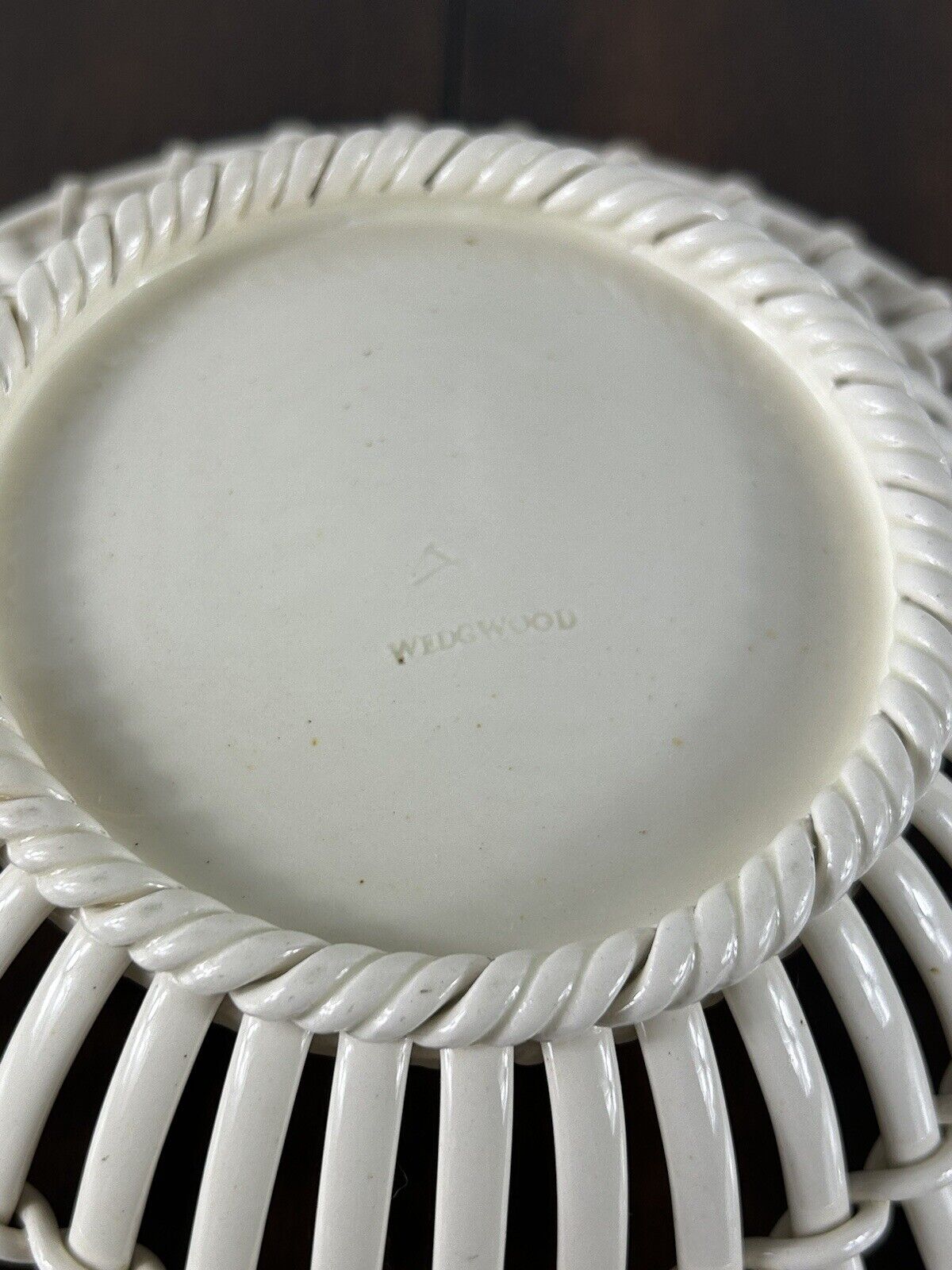 Antique Wedgwood Creamware Basket Weave Bowl - 19th Century