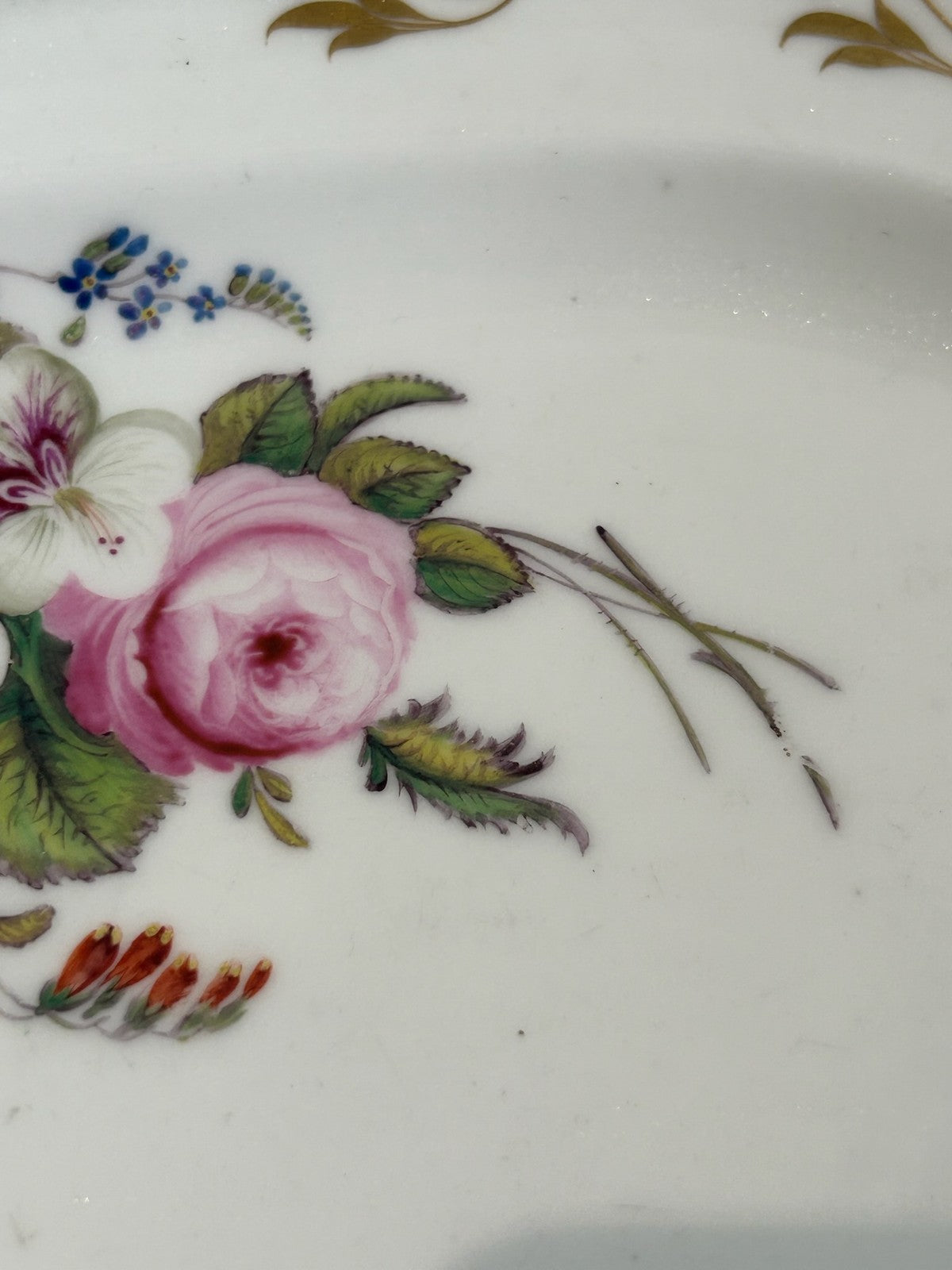 Antique Copeland Garrett Late Spode Felspar Porcelain Platter Hand Painted Flora7