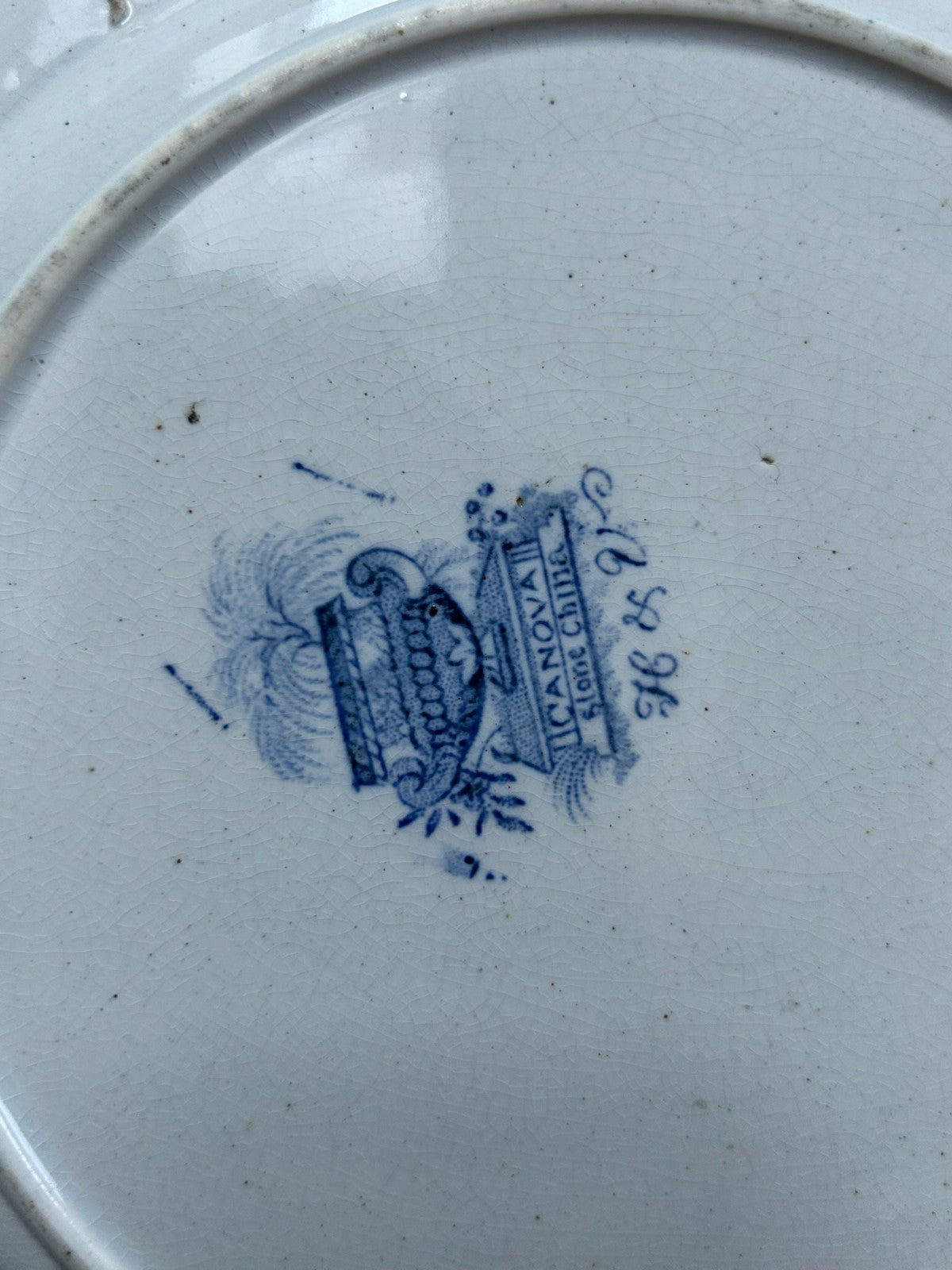 Antique Staffordshire Canova Plate Thomas Mayer Blue White Transferware c18307