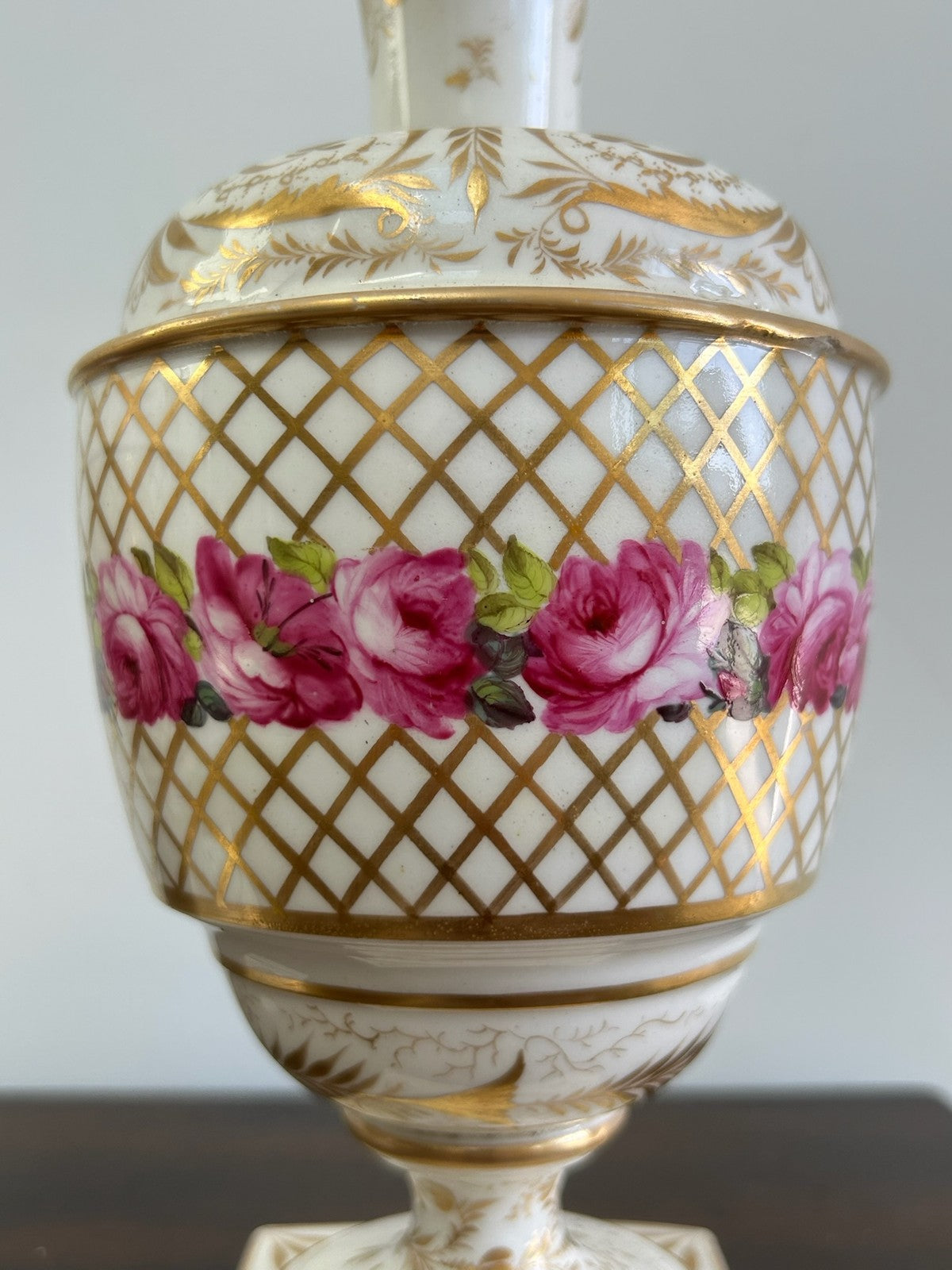 Pair Royal Crown Derby Hand Painted Porcelain Vases Antique English Marks3
