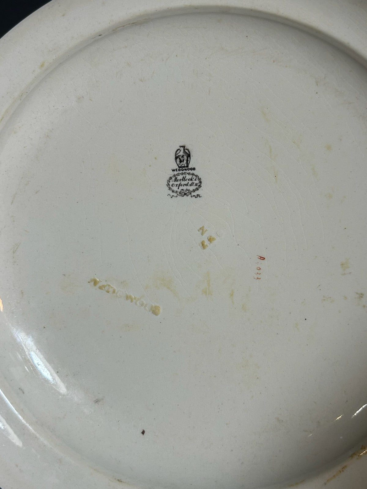 Antique Wedgwood Queens Ware Crested Plate Eagle Laurel Mortlocks 1887 25cm2